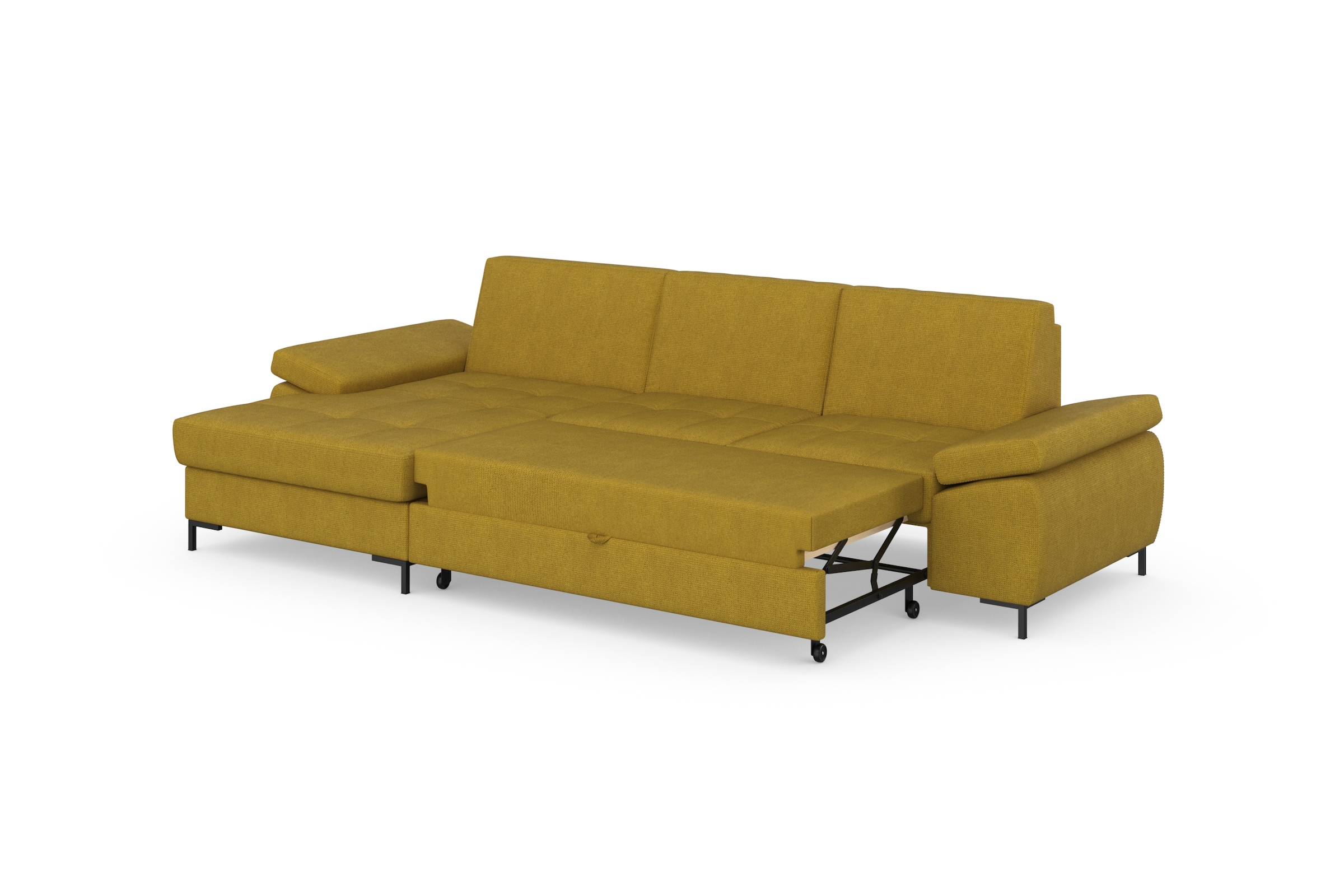 DOMO collection Ecksofa »Capelo L-Form«, mit Armteilverstellung, wahlweise mit Bettfunktion, Federkern