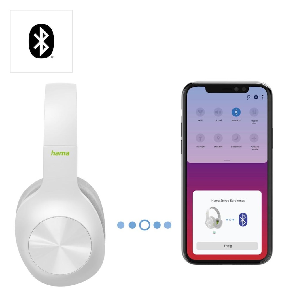 Hama Bluetooth-Kopfhörer »Bluetooth® Kopfhörer Over Ear ohne Kabel, Bass Boost, faltbar kabellos«, A2DP Bluetooth-AVRCP Bluetooth-HFP-HSP, Sprachsteuerung