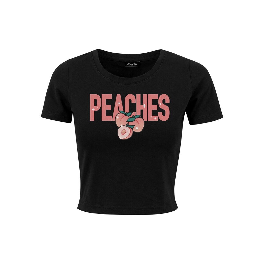 MisterTee Kurzarmshirt »Damen Peaches Cropped Tee«, (1 tlg.)