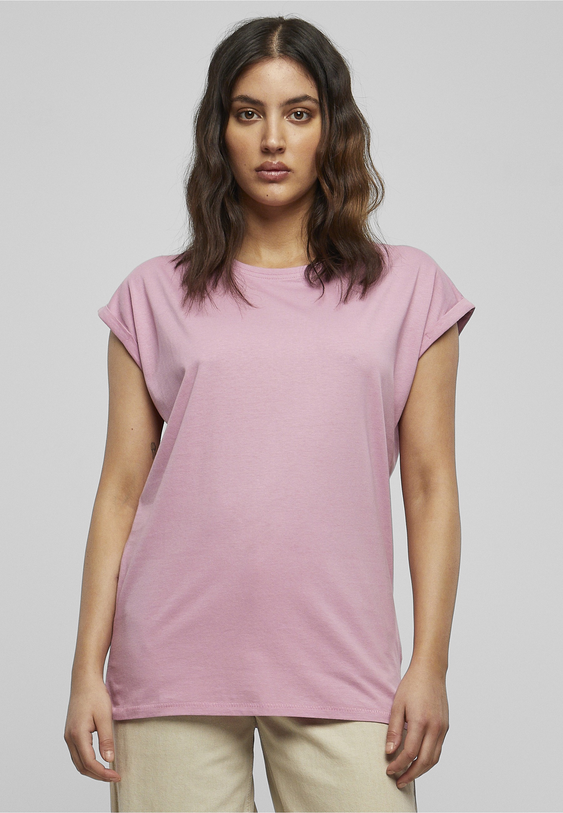 Thumbnail - URBAN CLASSICS Kurzarmshirt "Urban Classics Damen Ladies Extended Shoulder Tee" 1 Stk.
