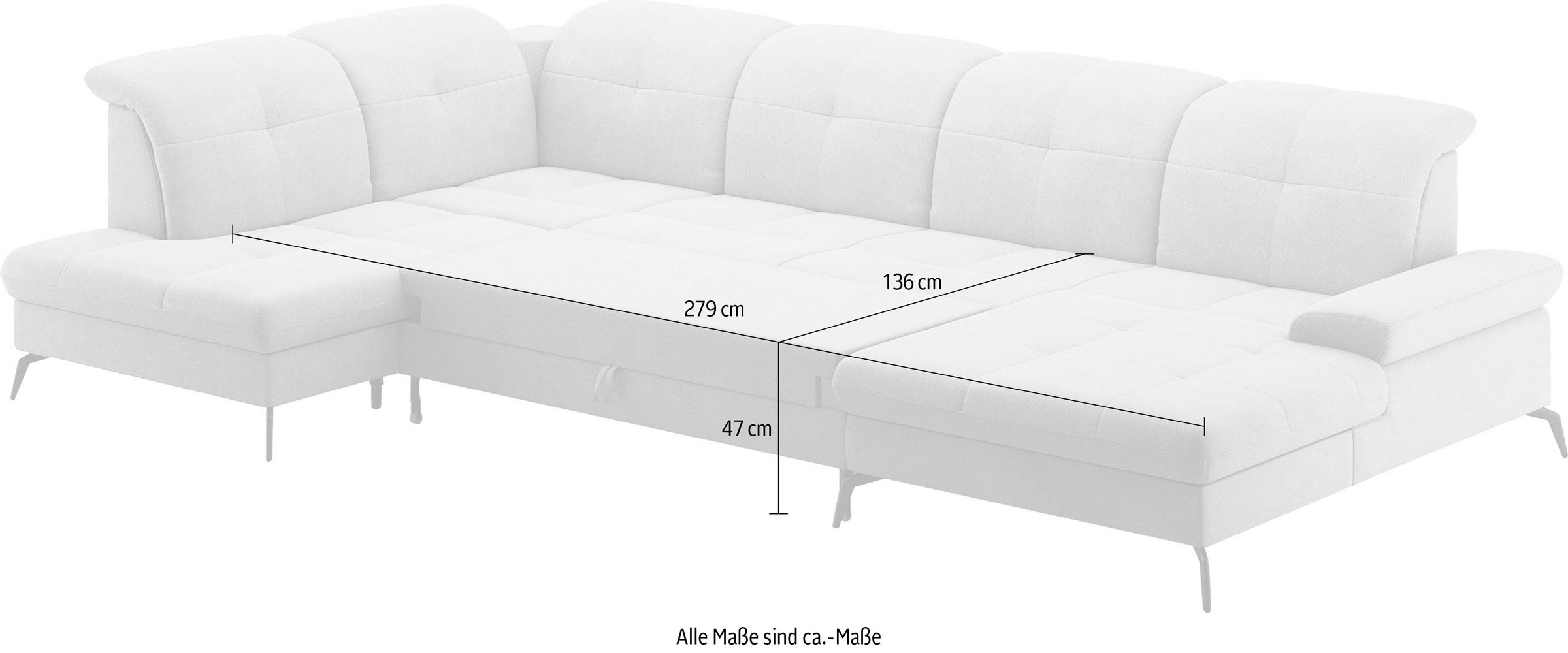 sit&more Wohnlandschaft »Amica«, inkl Sitztiefenverstellung und Armteilverstellung