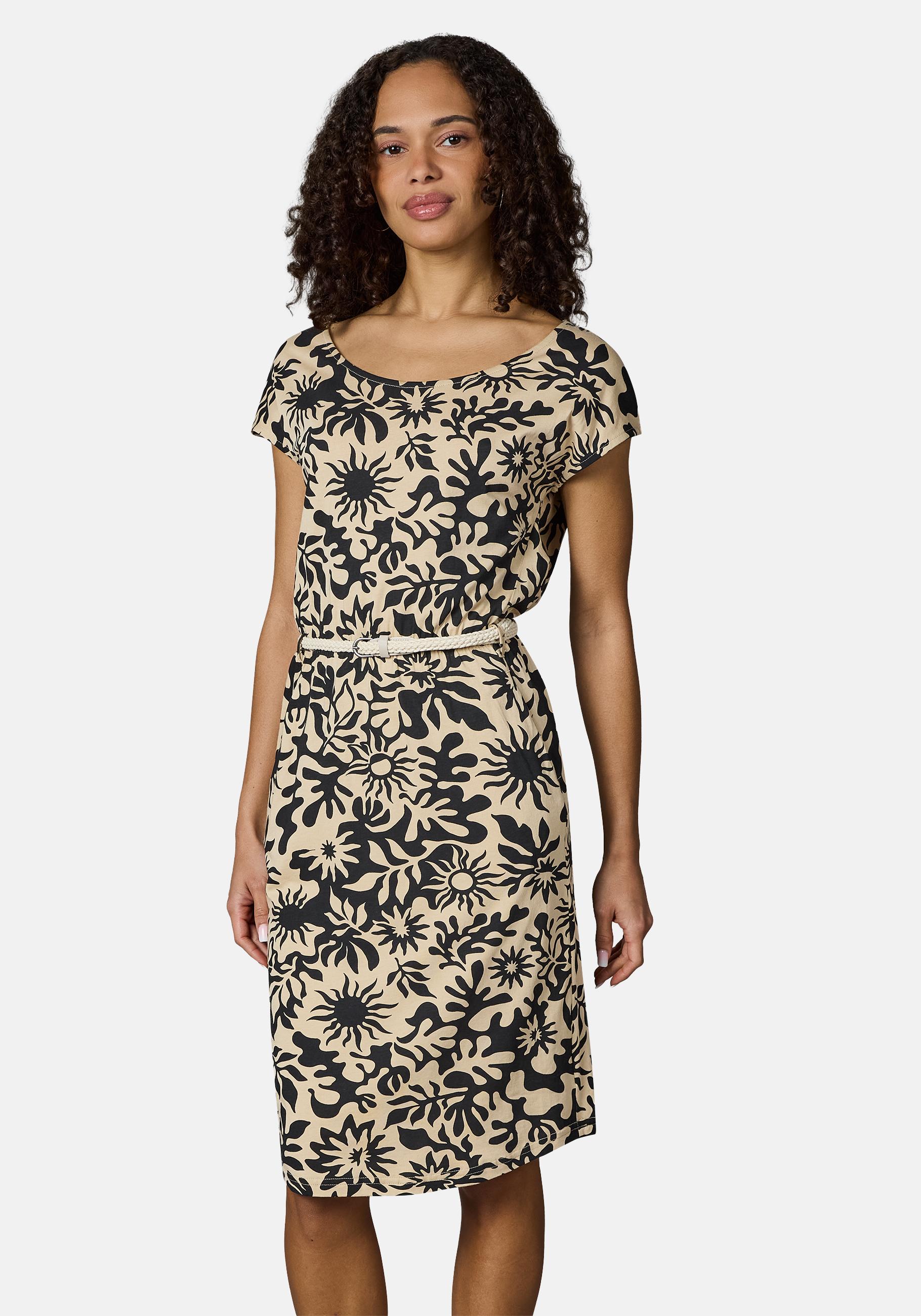 Ragwear Shirtkleid "Lilithe YOUMODO" Eingrifftaschen Sommerkleid mit Alloverprint und Flechtgürtel