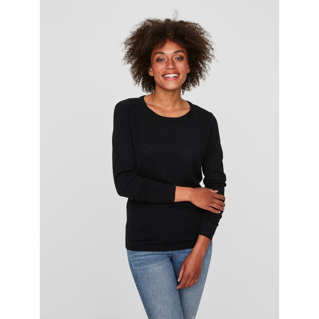 Vero Moda Rundhalspullover »VMCARE STRUCTURE LS O-NECK BLOUSE«