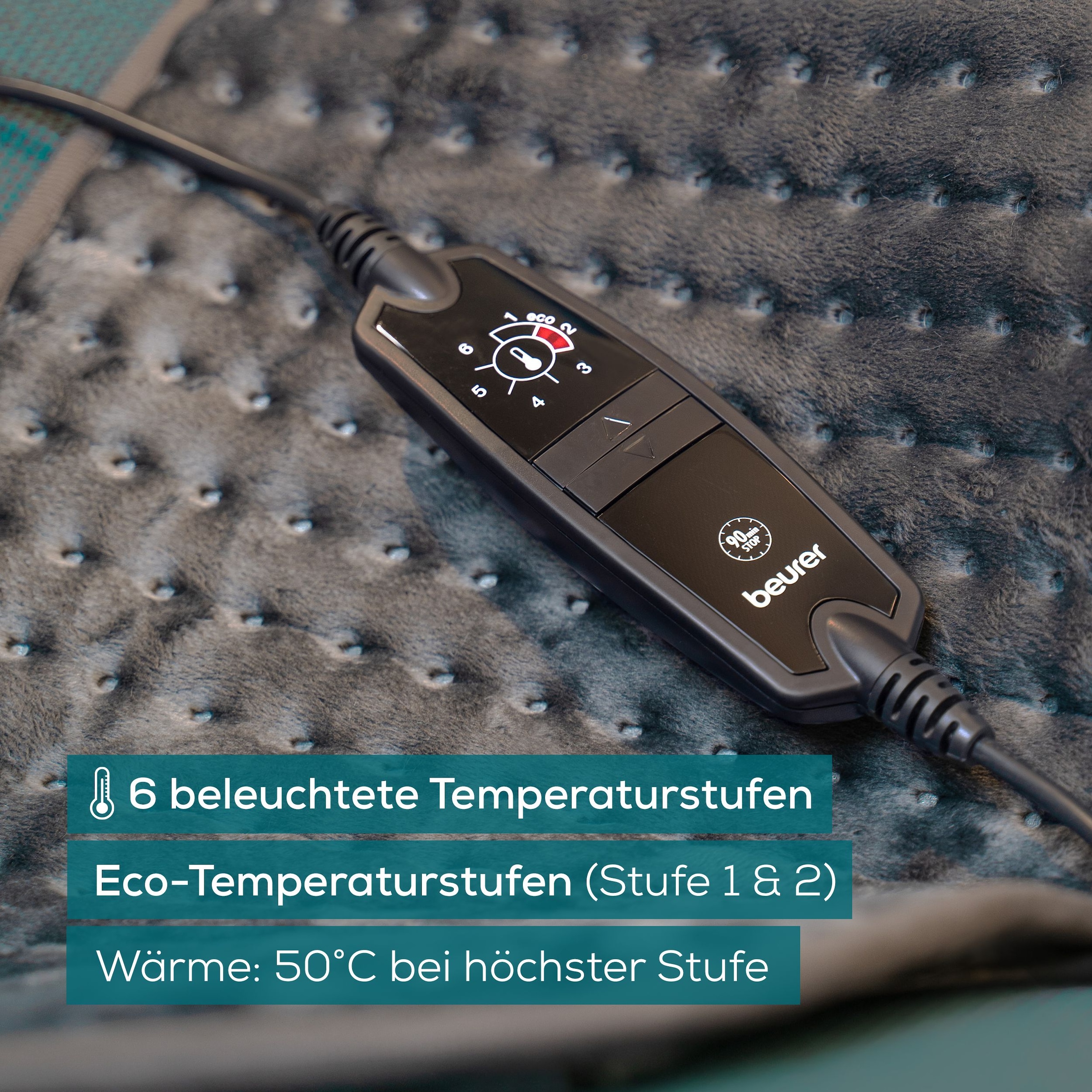 BEURER Heizkissen »HK 123 XXL, extra großes Format mit 60 x 30 cm für großflächige Wärme«, 3 Temperaturstufen, maschinenwaschbar, Sicherheitsabschaltung