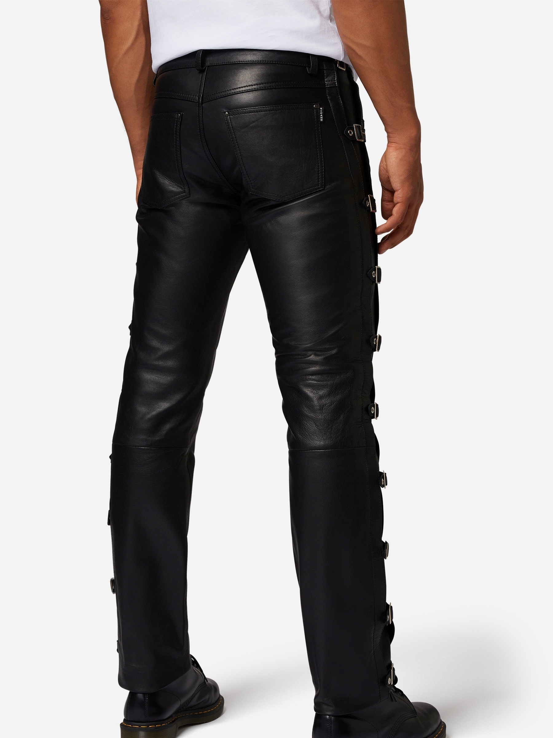 RICANO 5-Pocket-Hose »Lederhose Buckle Schnallenhose«  Handgefertigt aus echtem Leder