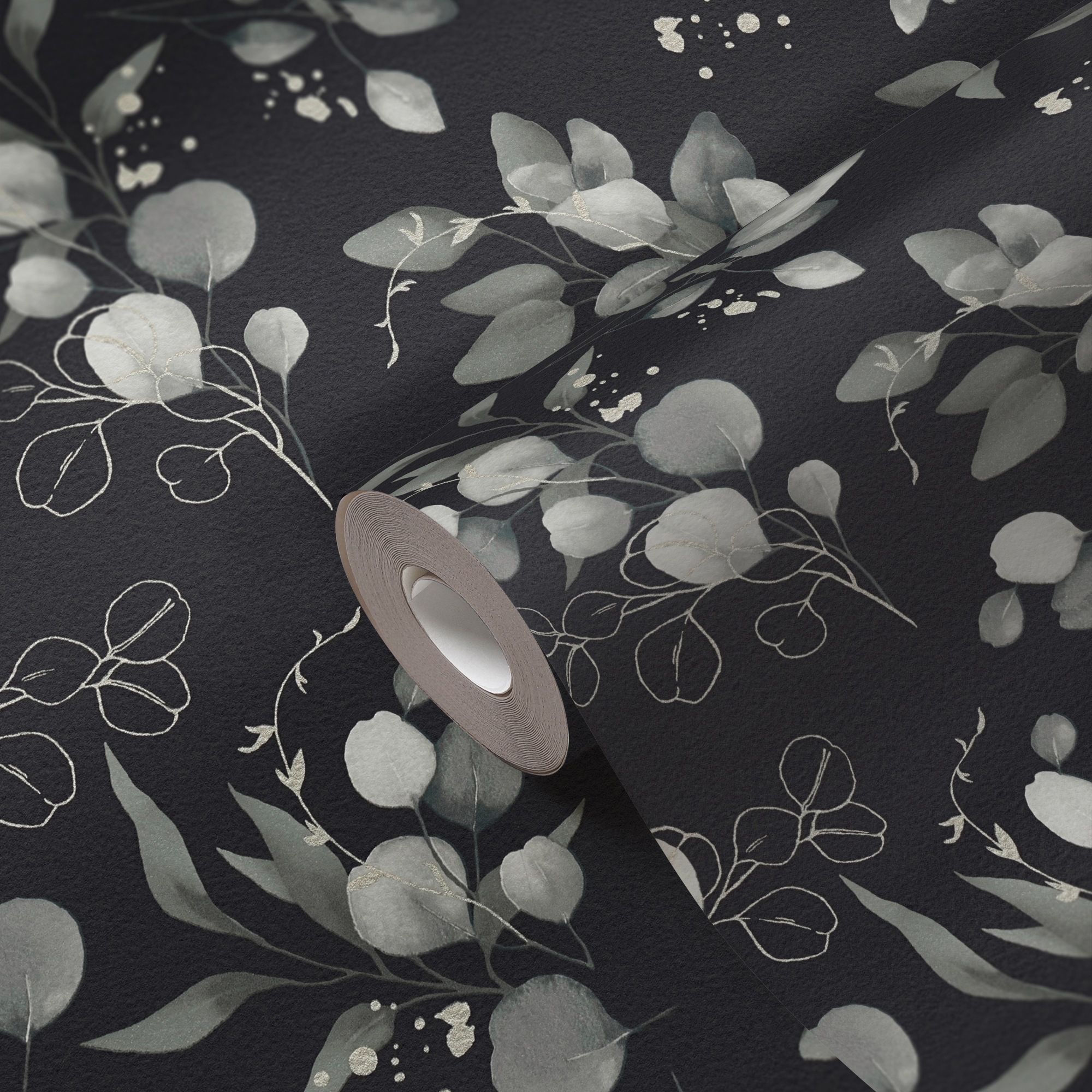 A.S. Création Vliestapete »Pure Elegance Blumen-Tapete Mustertapete Blümchen Blattmuster«, leicht glänzend, Vliestapete floral für Schlafzimmer Küche Wohnzimmer Blumen Design