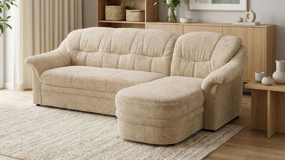 OTTO home Ecksofa "Nyborrg 234 x 142 cm, auch mit Schlaffunktion, formschön & stabil" L-Form, aus haustierfreundlichem Pet Friendly Bezug