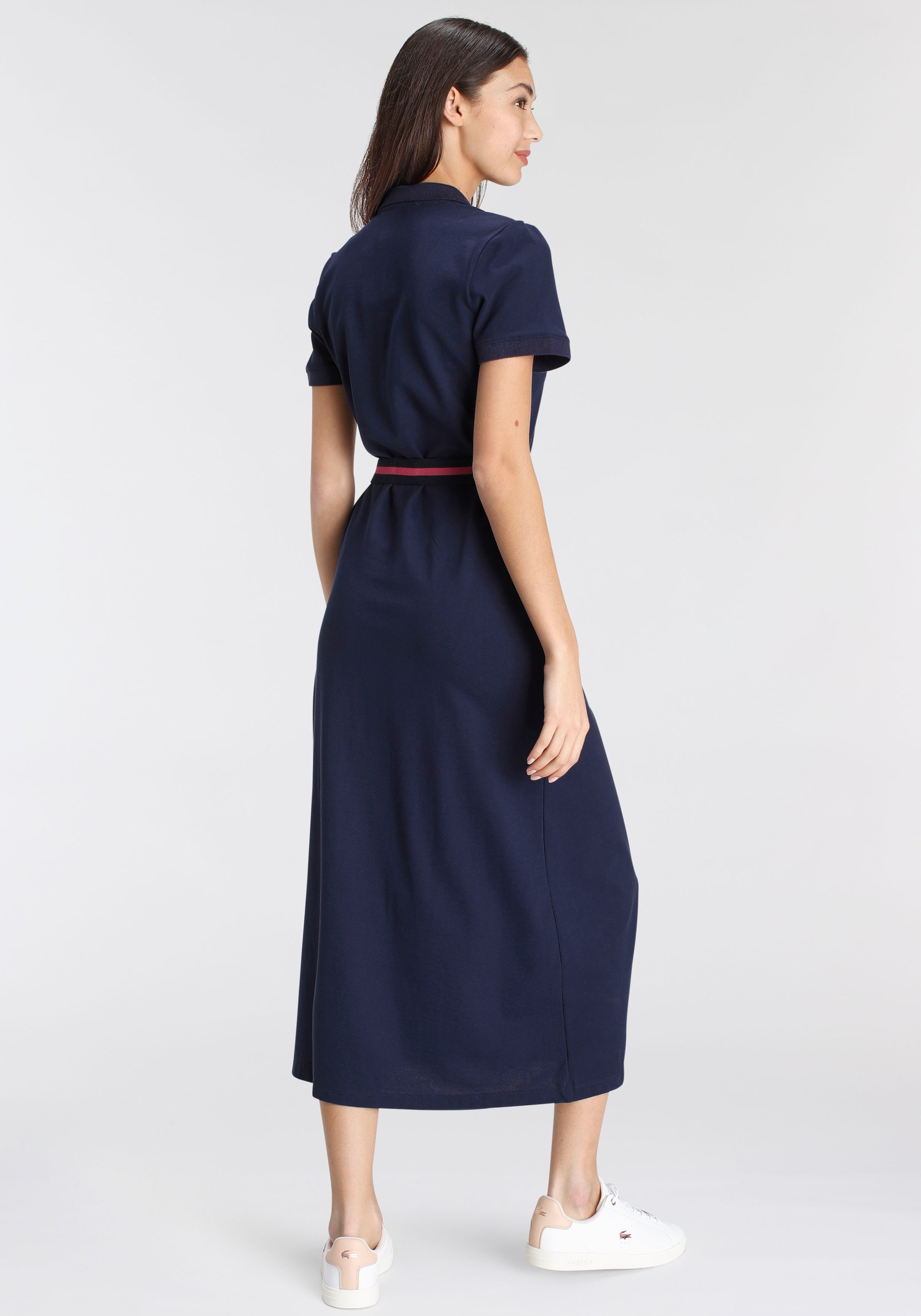 DELMAO Polokleid (Set 2 tlg. mit Gürtel) in Maxilänge mit elastischem Gürtel ---NEUE MARKE!