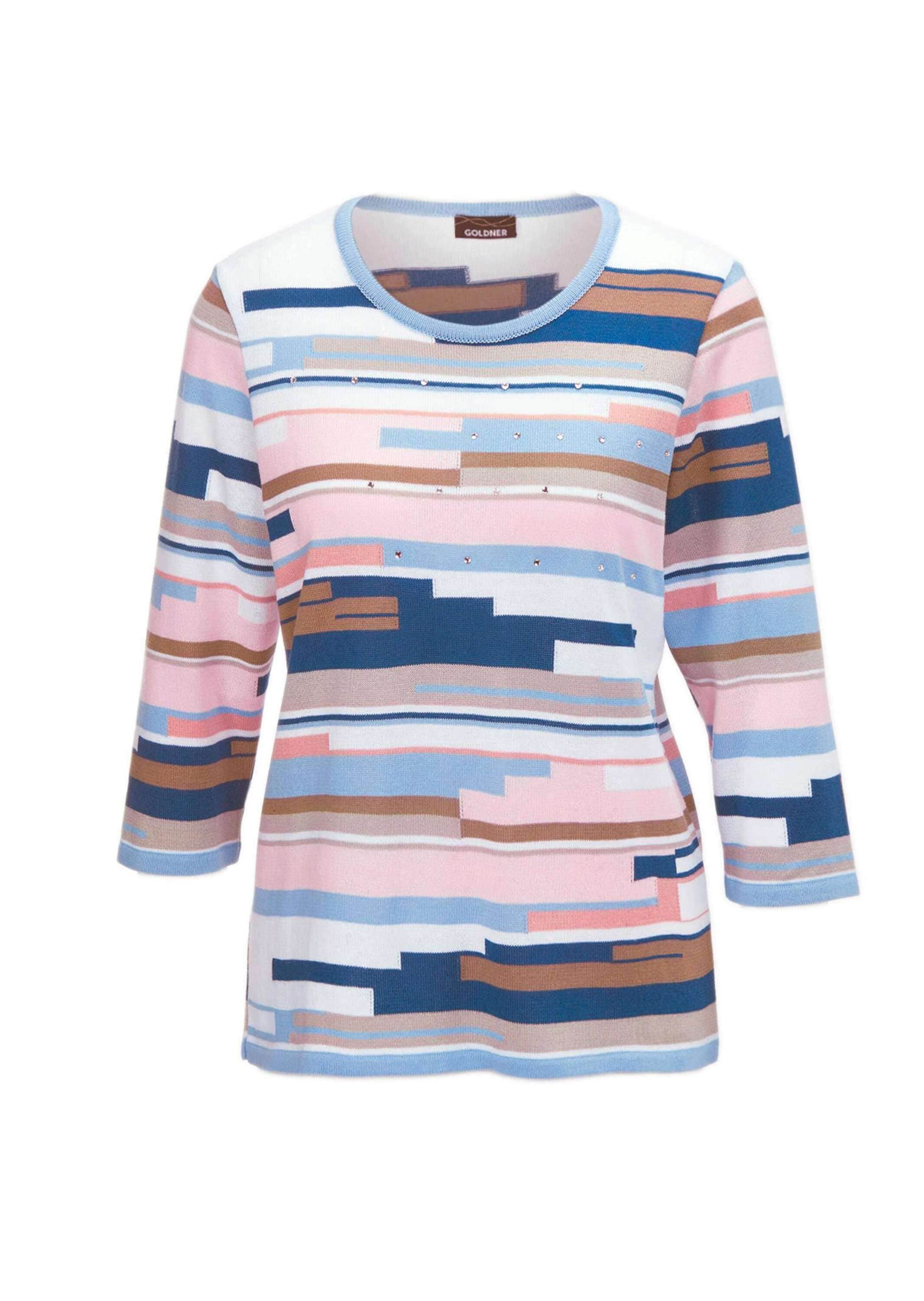 GOLDNER Rundhalspullover "Weicher Pullover mit hochwertiger Intarsie" günstig online kaufen