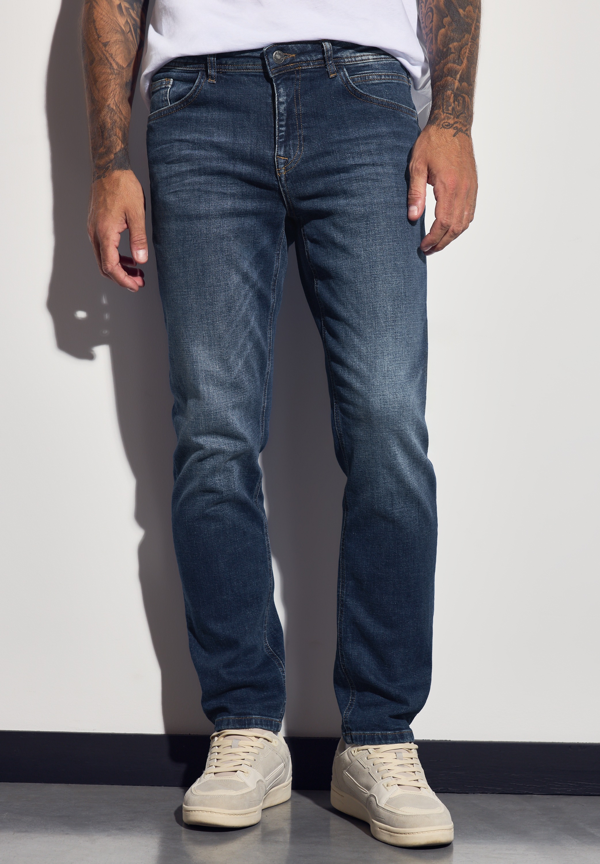 STREET ONE MEN Regular-fit-Jeans, aus Baumwolle mit Stretchanteil
