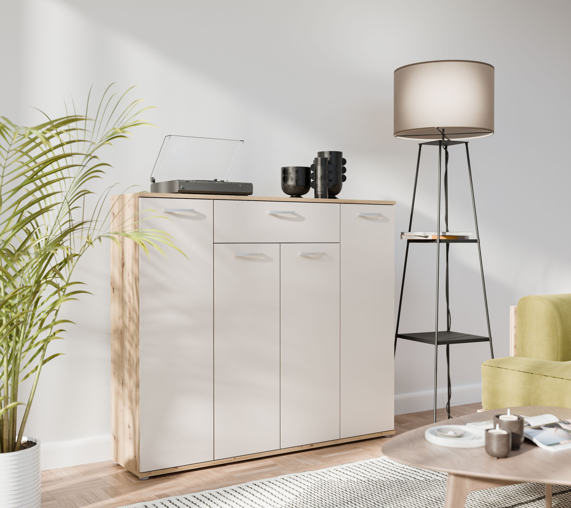 FORTE Kommode »Kombikommode, Stauraum, Einlegeböden verstellbar« B/H/T ca.140/120/34 cm, viel Stauraum, PEFC zertifiziert