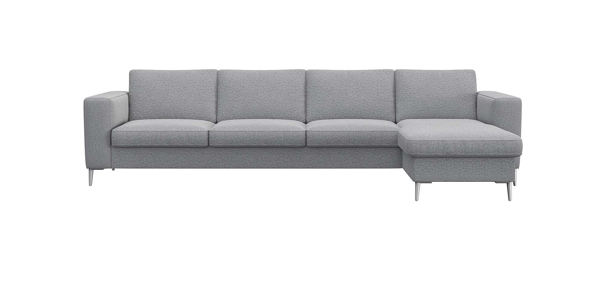 FLEXLUX Ecksofa "Fiore, super Sitzkomfort durch Kaltschaum im Sitz, L-Form" breite Armlehnen, Füße Alu