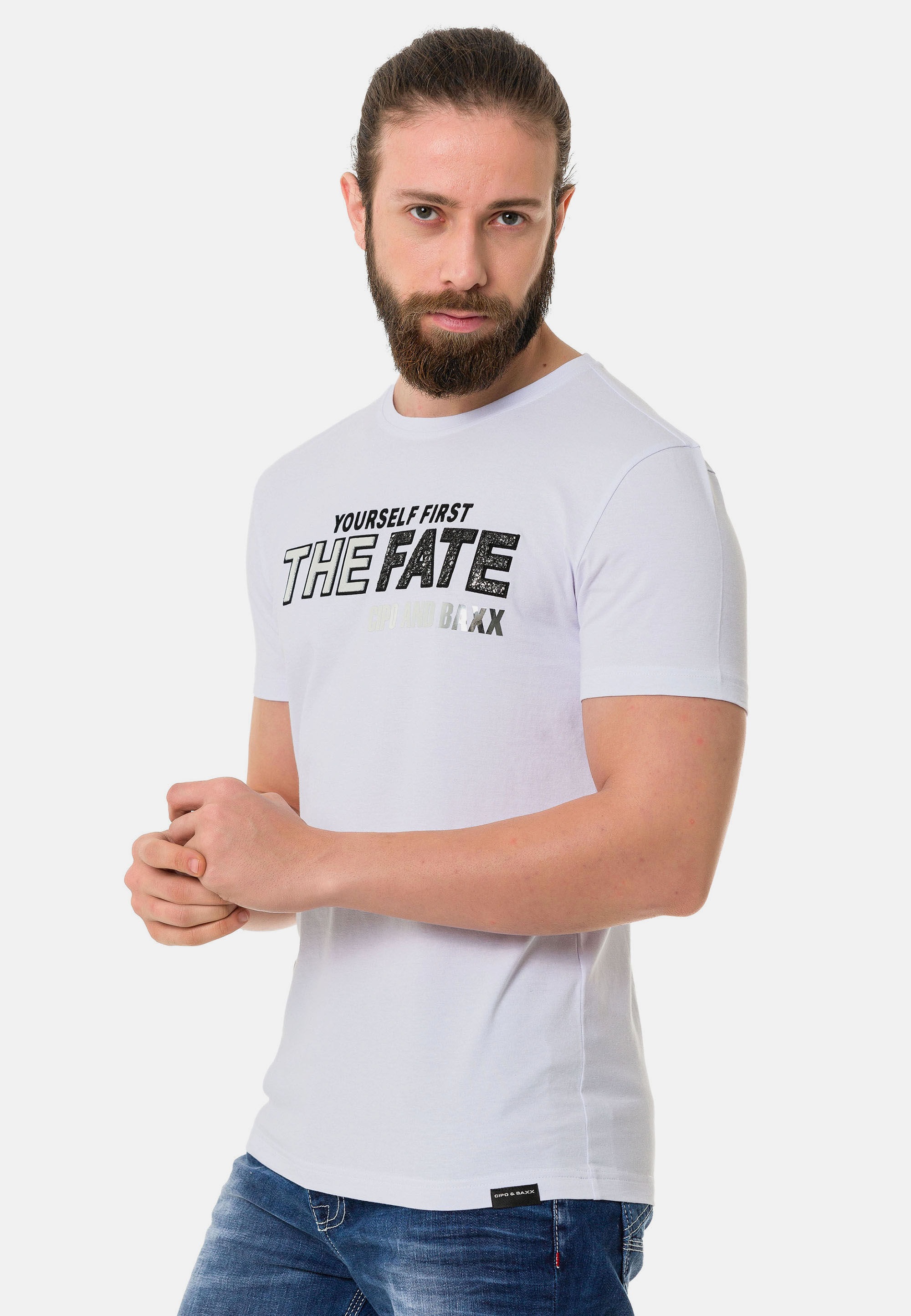 Cipo & Baxx T-Shirt »T-Shirt«, mit Rundhals-Ausschnitt