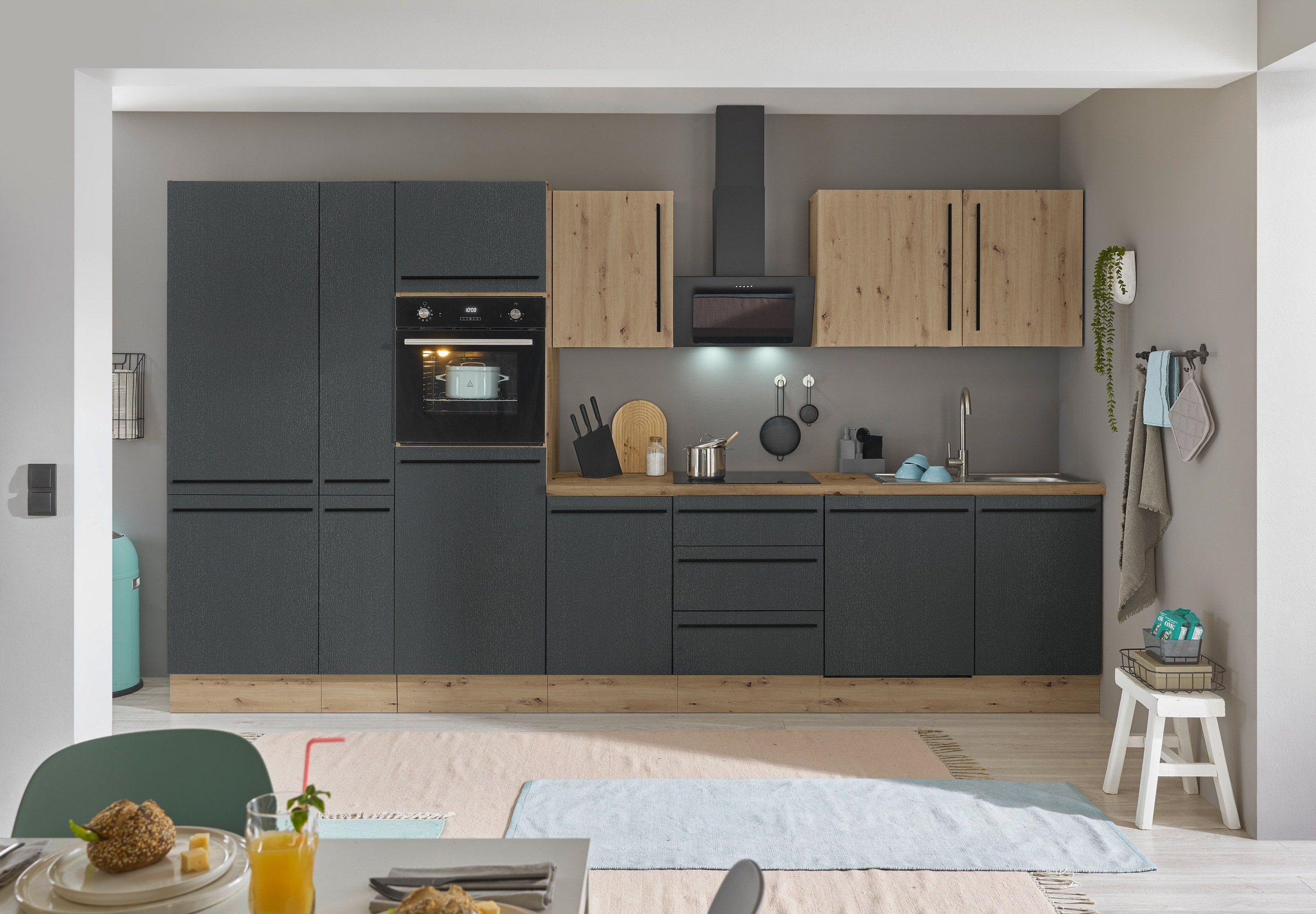 KOCHSTATION Küchenzeile "Florida" Breite 370 cm, wahlweise mit E-Geräten,So günstig online kaufen