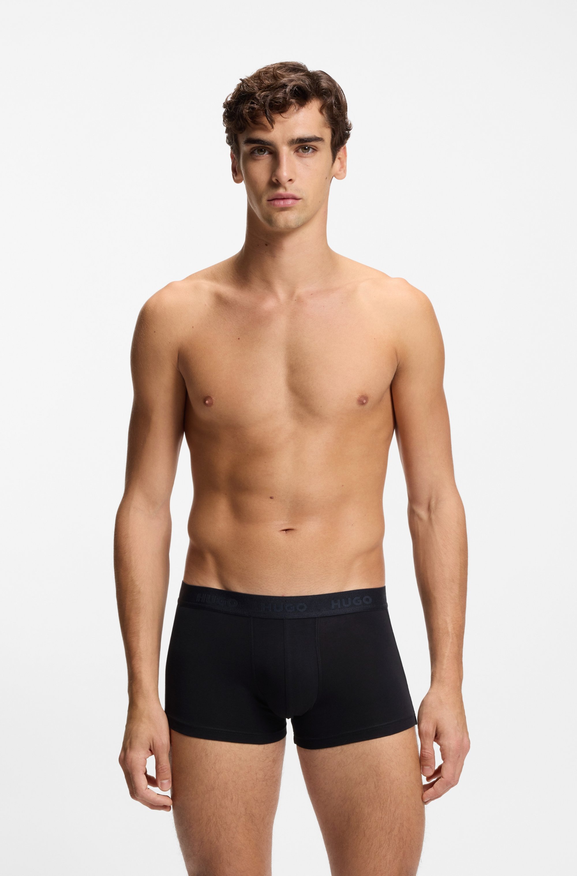 Thumbnail - HUGO Underwear Trunk "TRUNK TRIPLET PACK", 3 Stk. mit Logoschriftzug auf dem Bund