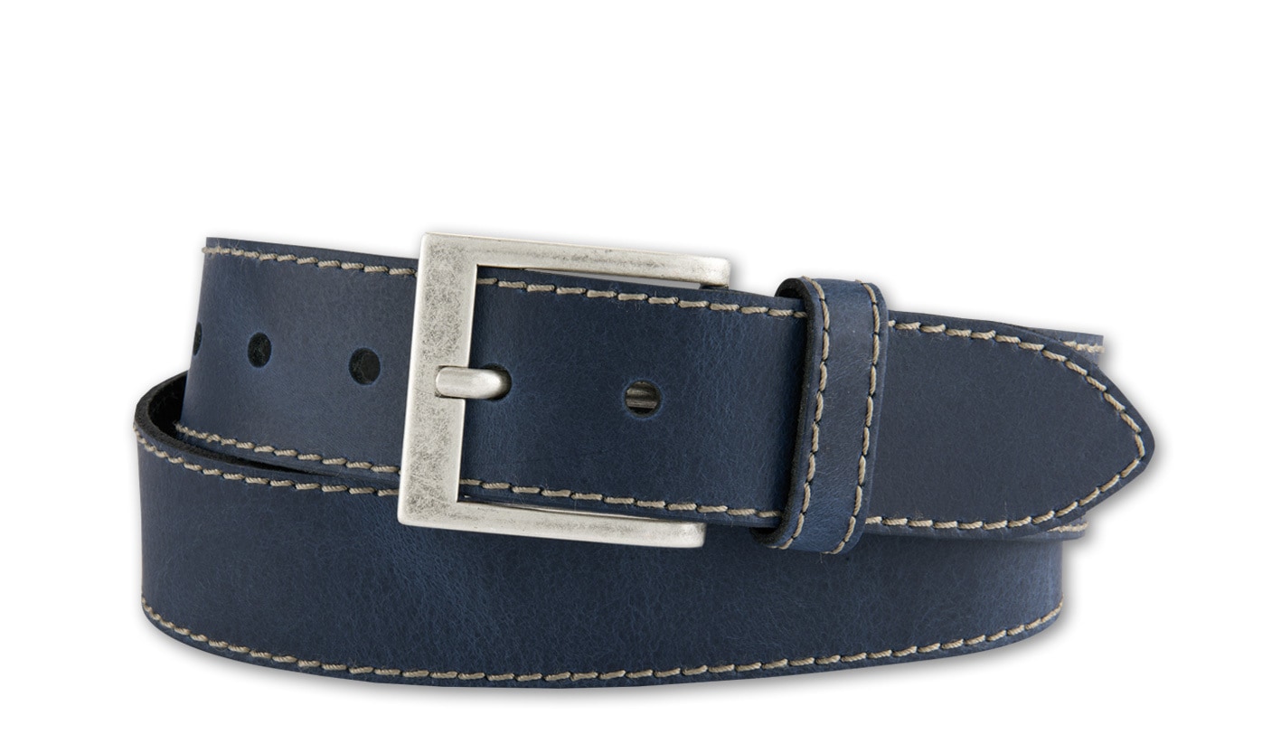 BERND GÖTZ Ledergürtel »Ledergürtel mit dekorativer Naht und markanter Eckschließe«