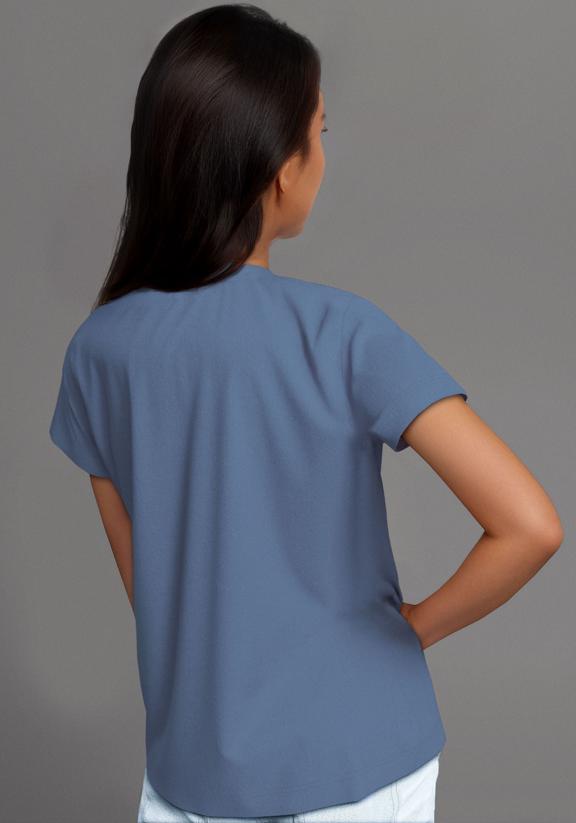 DELMAO T-Shirt »2er Pack T-Shirt mit Foliendruck«, (Packung, 2 tlg.), 2er Packung T-Shirts