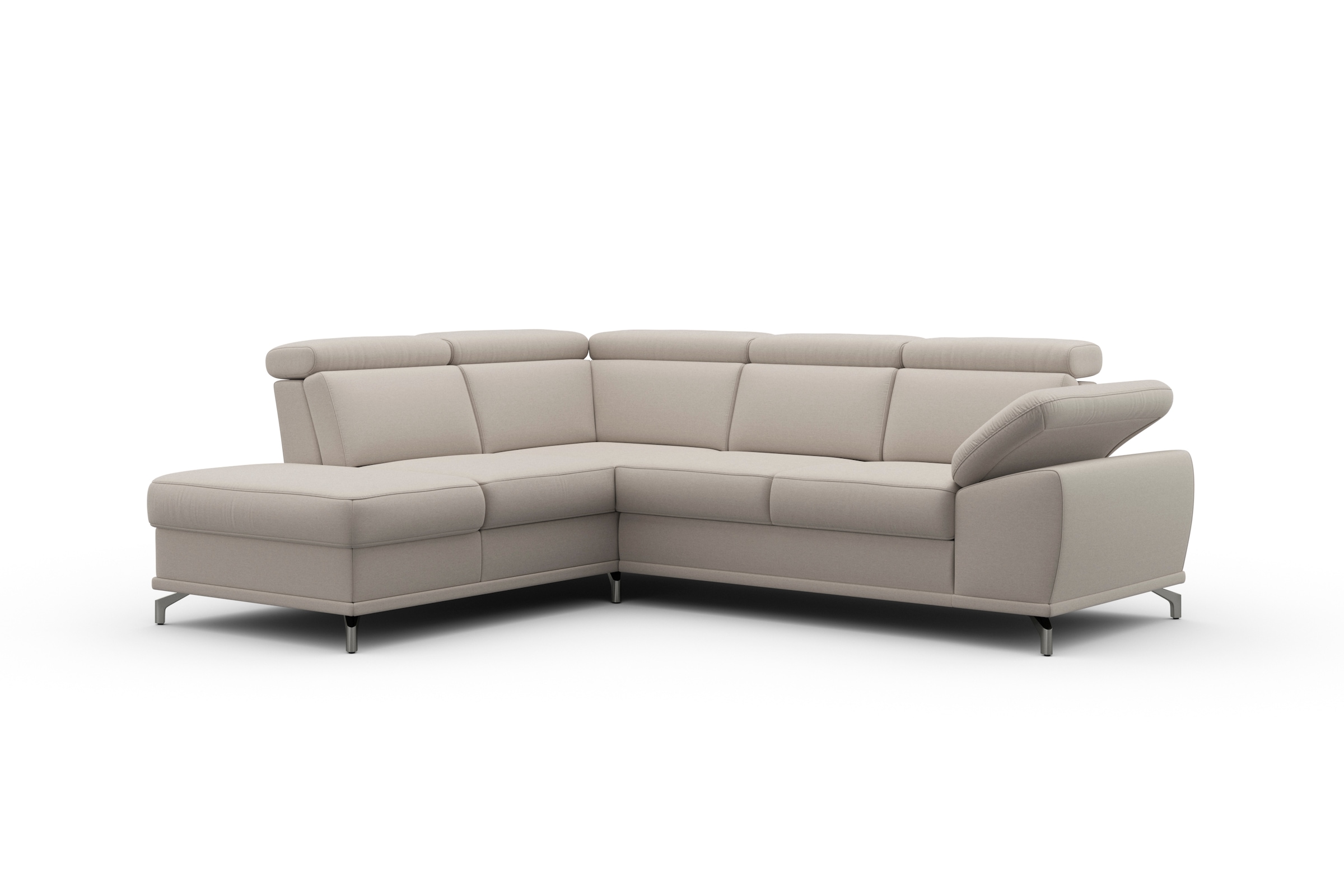 sit&more Ecksofa »Cabrio L-Form«, mit Sitztiefenverstellung und Federkern, 3 Nierenkissen