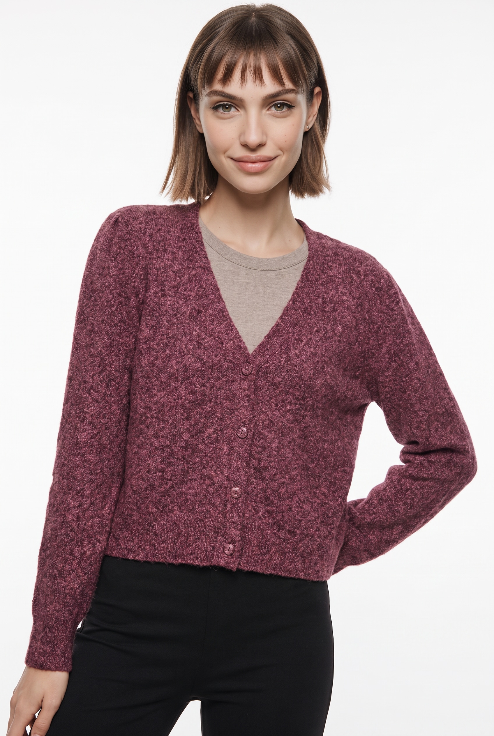 Vero Moda Strickjacke "VMDOFFY LS V-NECK CARDIGAN NOOS" Materialmix