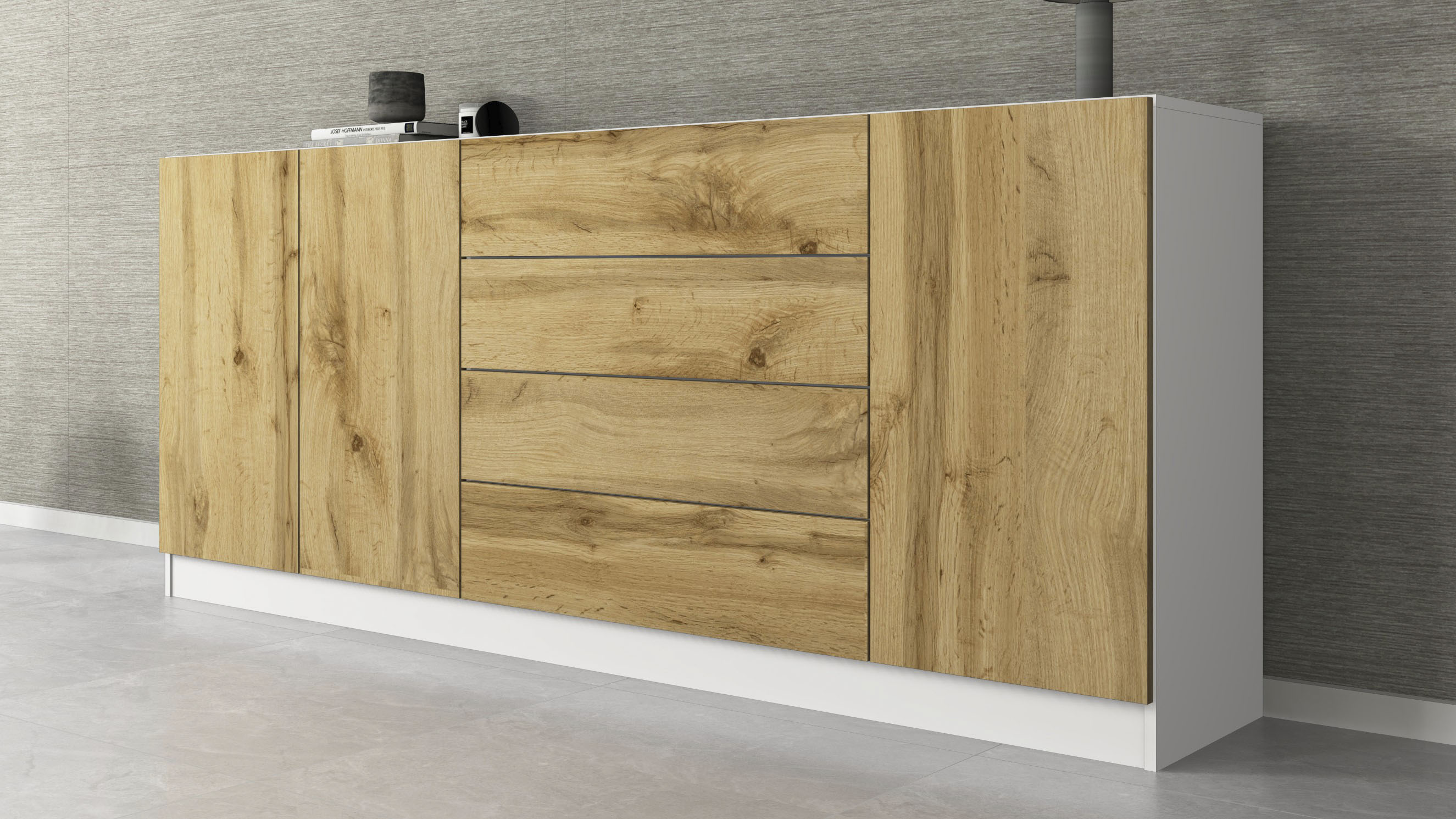 Thumbnail - borchardt Möbel Sideboard "Vaasa, Kommode mit 3 Türen und 4 Schubkästen auf Kugelführungen" Breite 190 cm