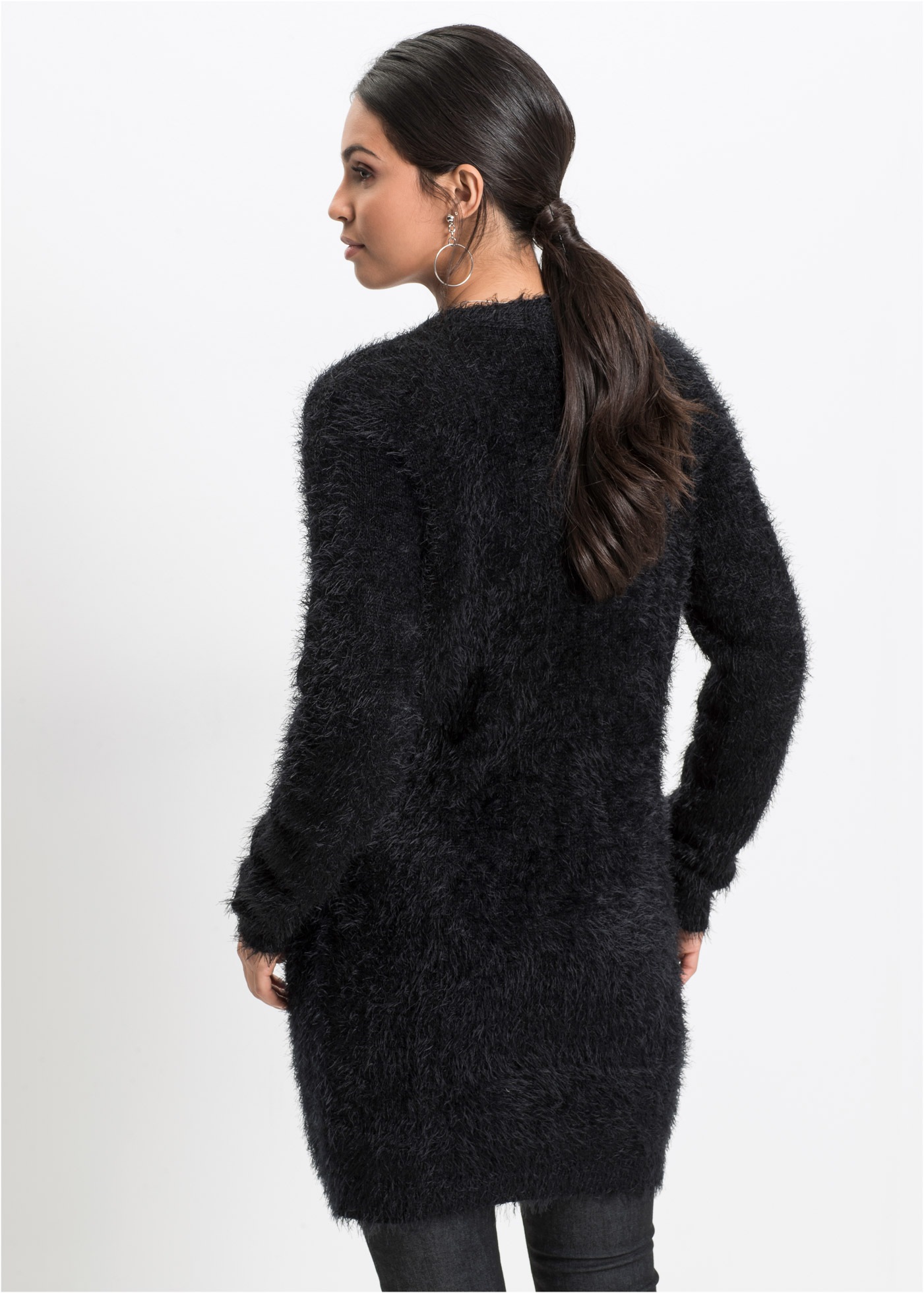 bonprix Longstrickjacke "Longstrickjacke in Flauschoptik" lockere Passform, günstig online kaufen
