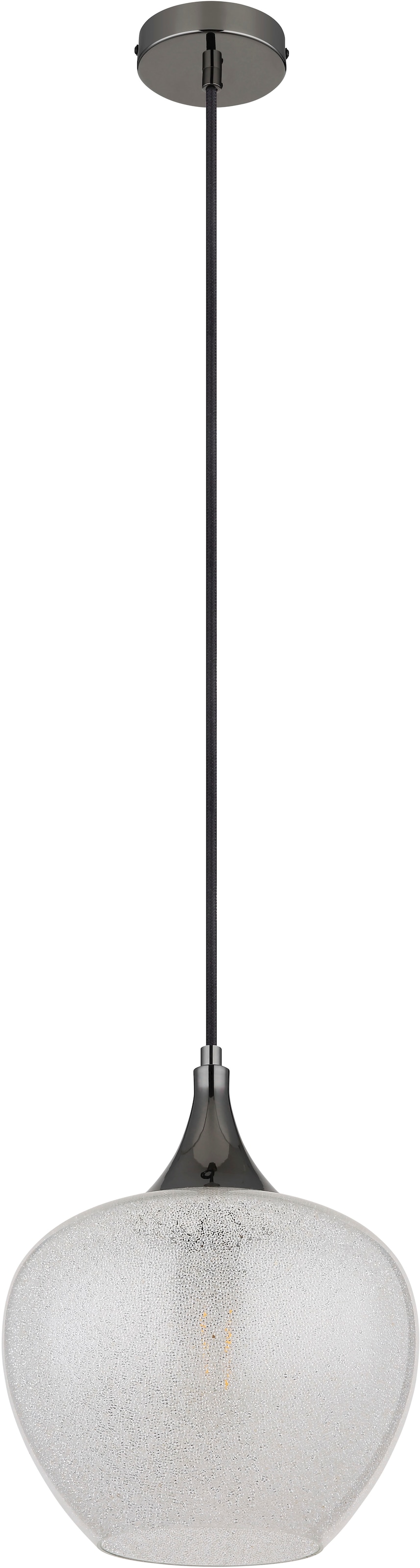 GLOBO LIGHTING Hängeleuchte »MAXY« E27 1 Stk. Hängeleuchte Schwarz-Chrom, Glas klar, Acrylkristalle, E27