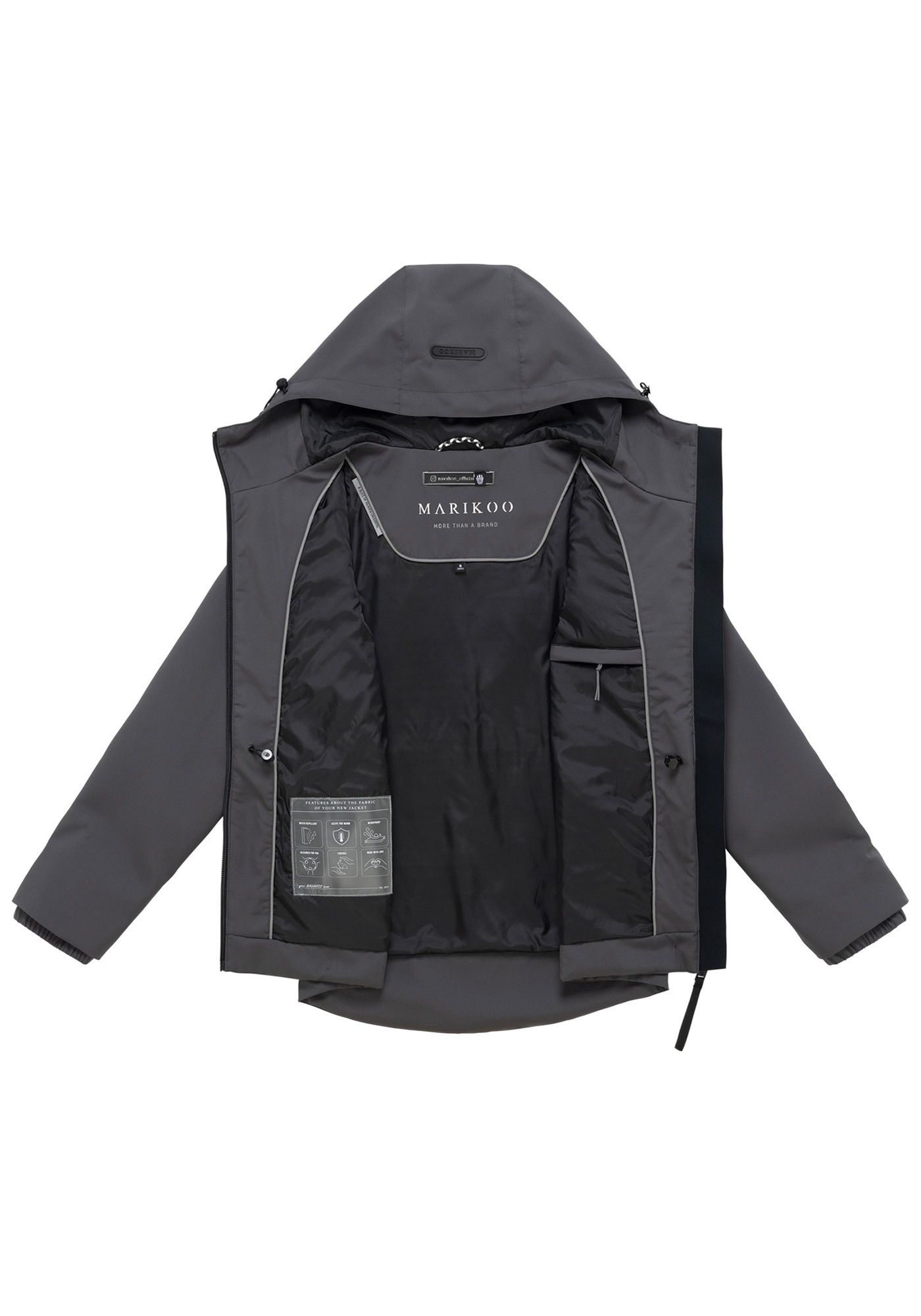 Marikoo Outdoorjacke »Katzilein« mit verstellbarem Taillenkordelzug