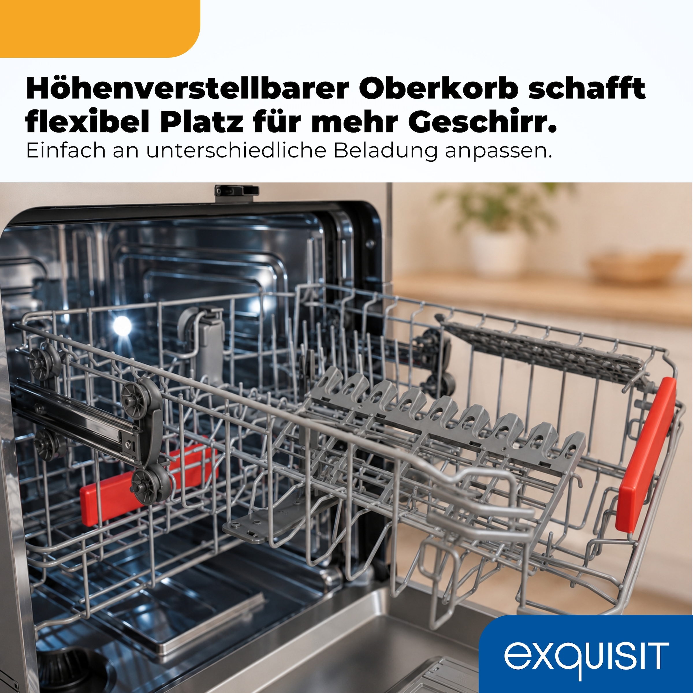 exquisit vollintegrierbarer Geschirrspüler 9311 »EGSP9311-E-450C schwarz« 9,8 l 11 tlg. Maßgedecke Mehr Komfort mit LED-Fußbodenanzeige & AquaStop