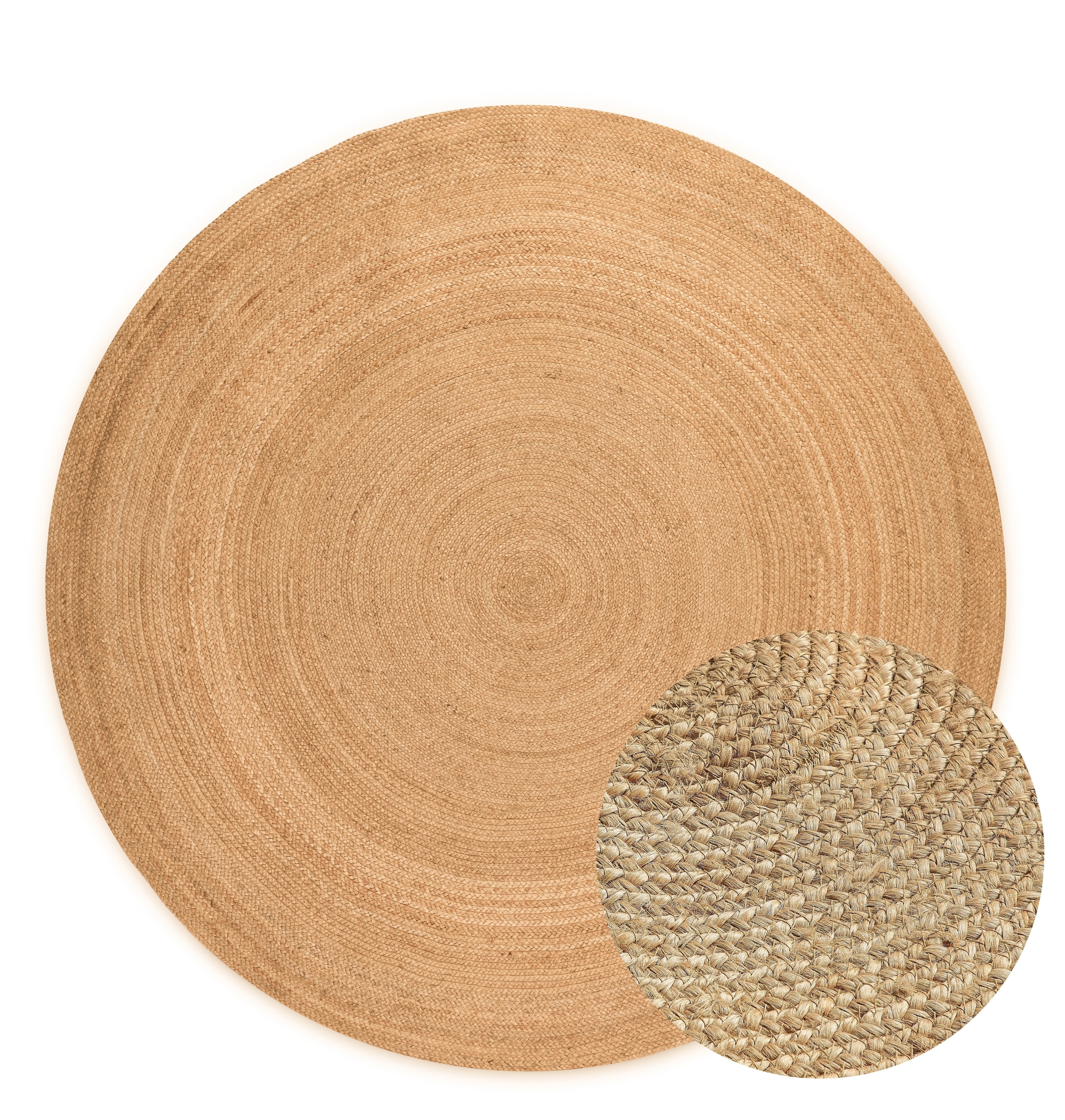 HANSE Home Teppich »Rangpur Juteteppich«, rund, 10 mm Höhe, Handgewebt, 100% Jute, Natur, Wohnzimmer, Flur, Boho, Skandi