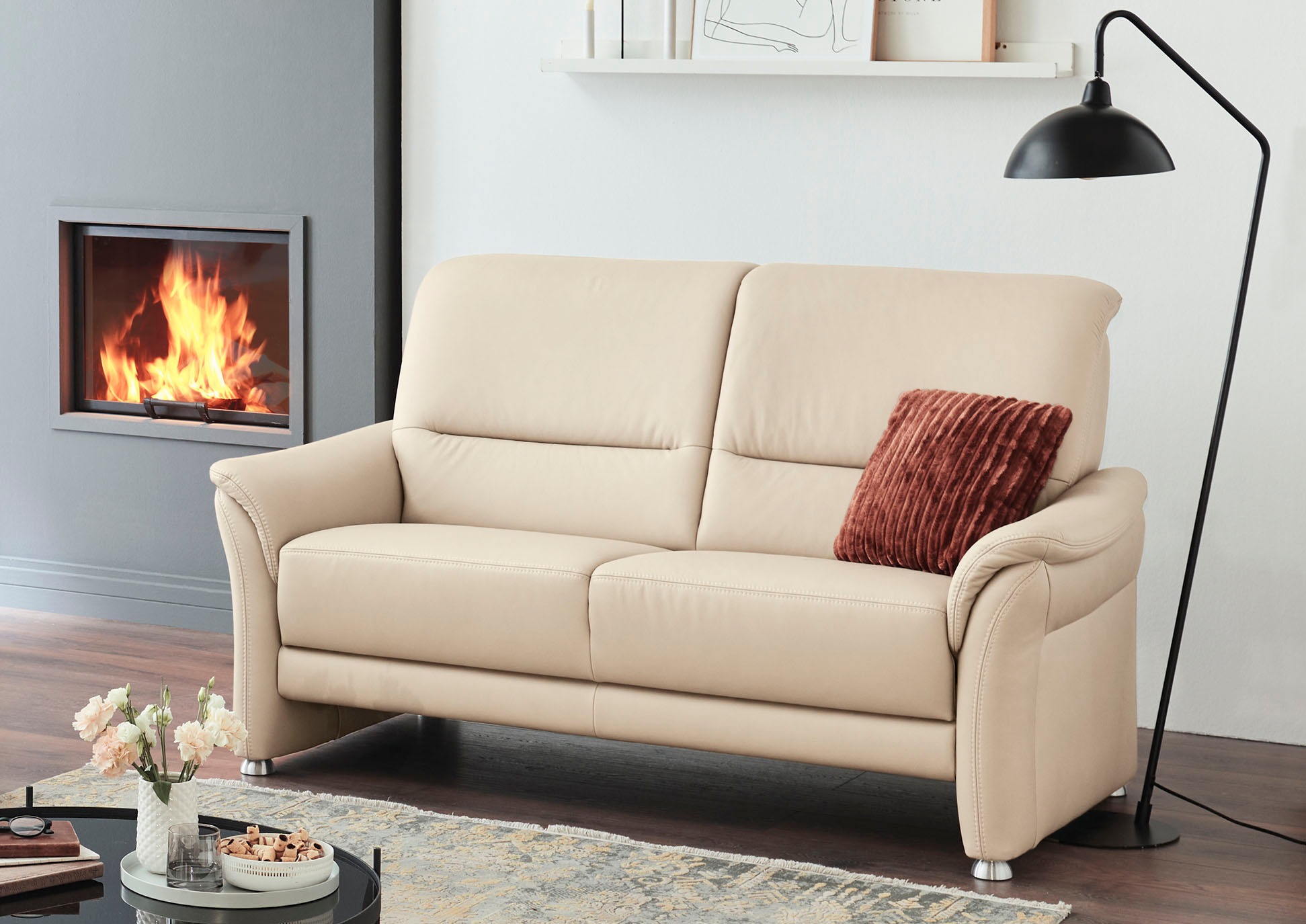 2,5-Sitzer DIE PLANBAR, B:172cm H:99cm T:93cmtorro ecru, Sofas, "PN-PF23182", Federkernpolsterung, wahlweise Rücken echt bezogen