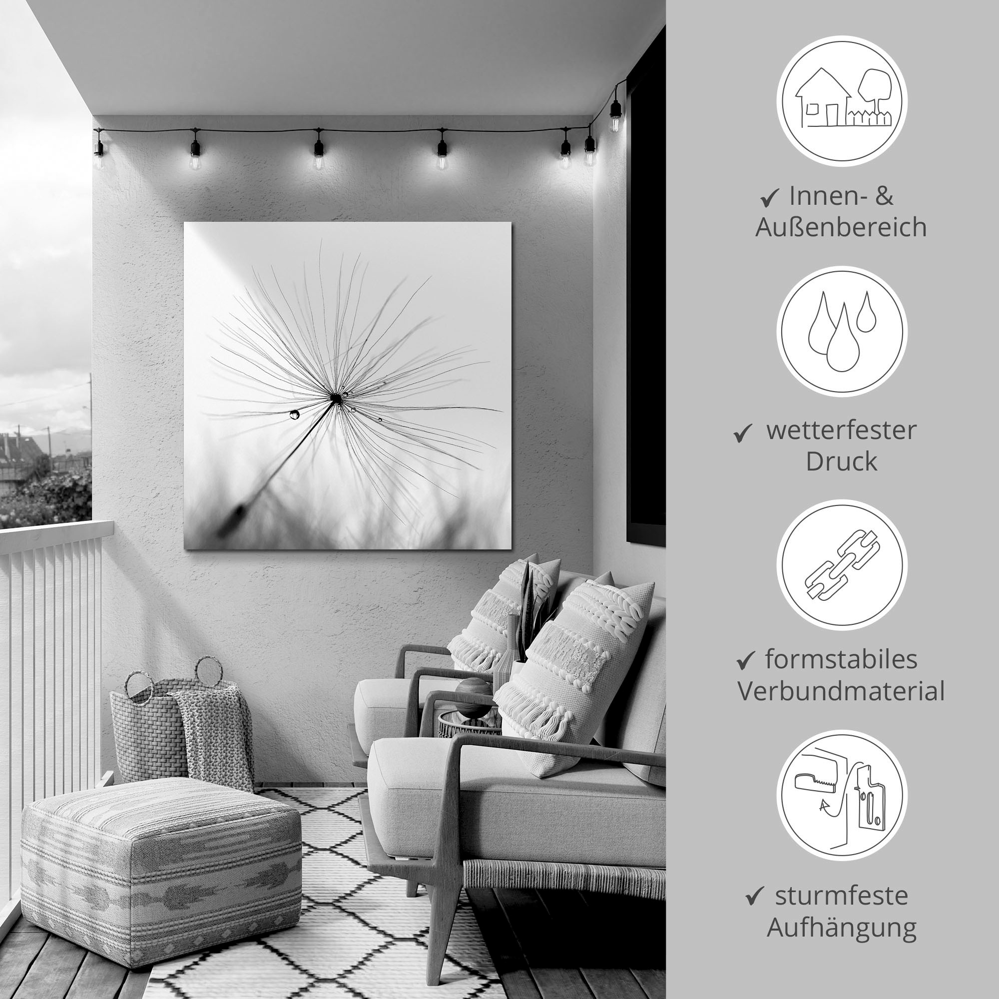 Artland Wandbild »Pusteblume Schirmchen« Blumen 1 Stk. tlg. als Alubild, Leinwandbild in verschied. Größen