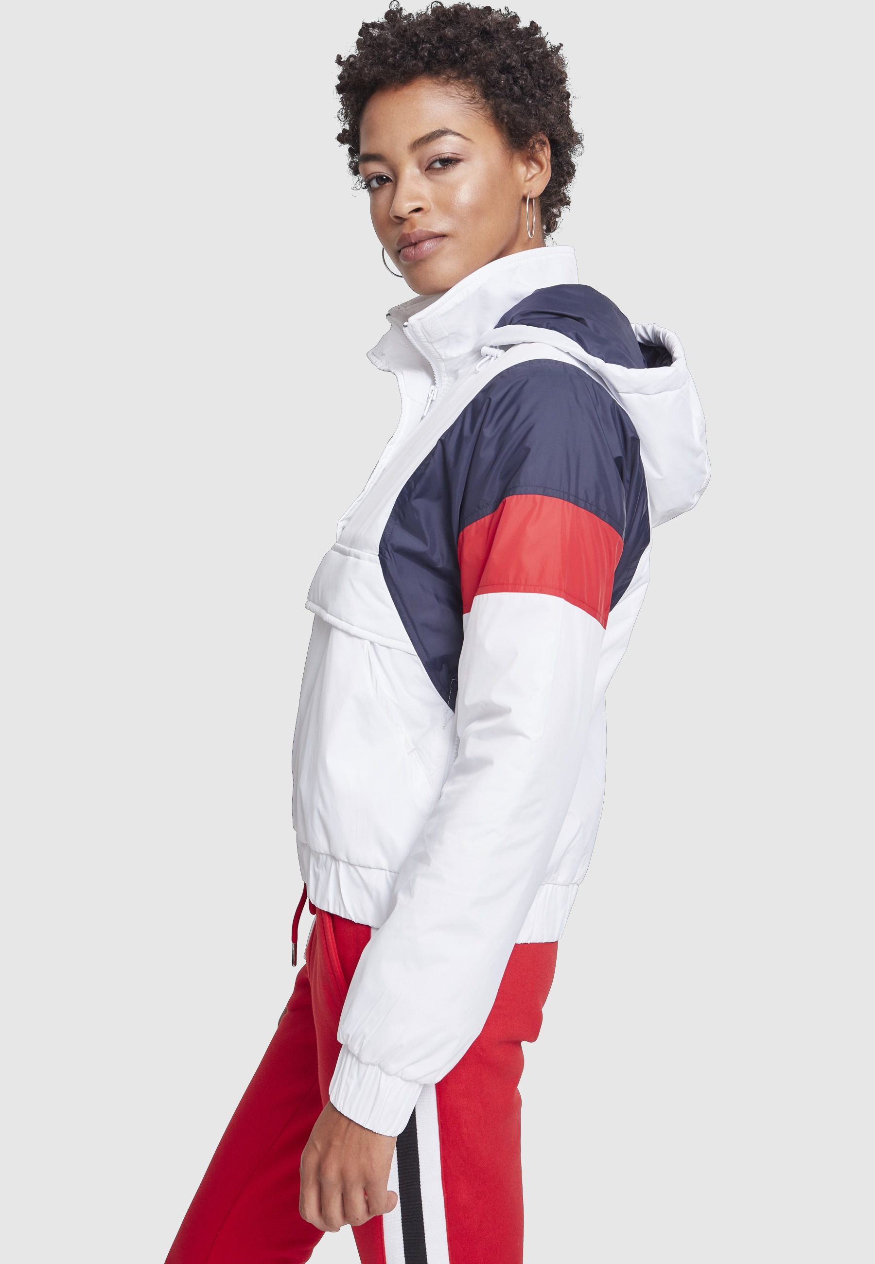 URBAN CLASSICS Langmantel »Urban Classics Damen Ladies 3-Tone Padded Pull Over Jacket«
