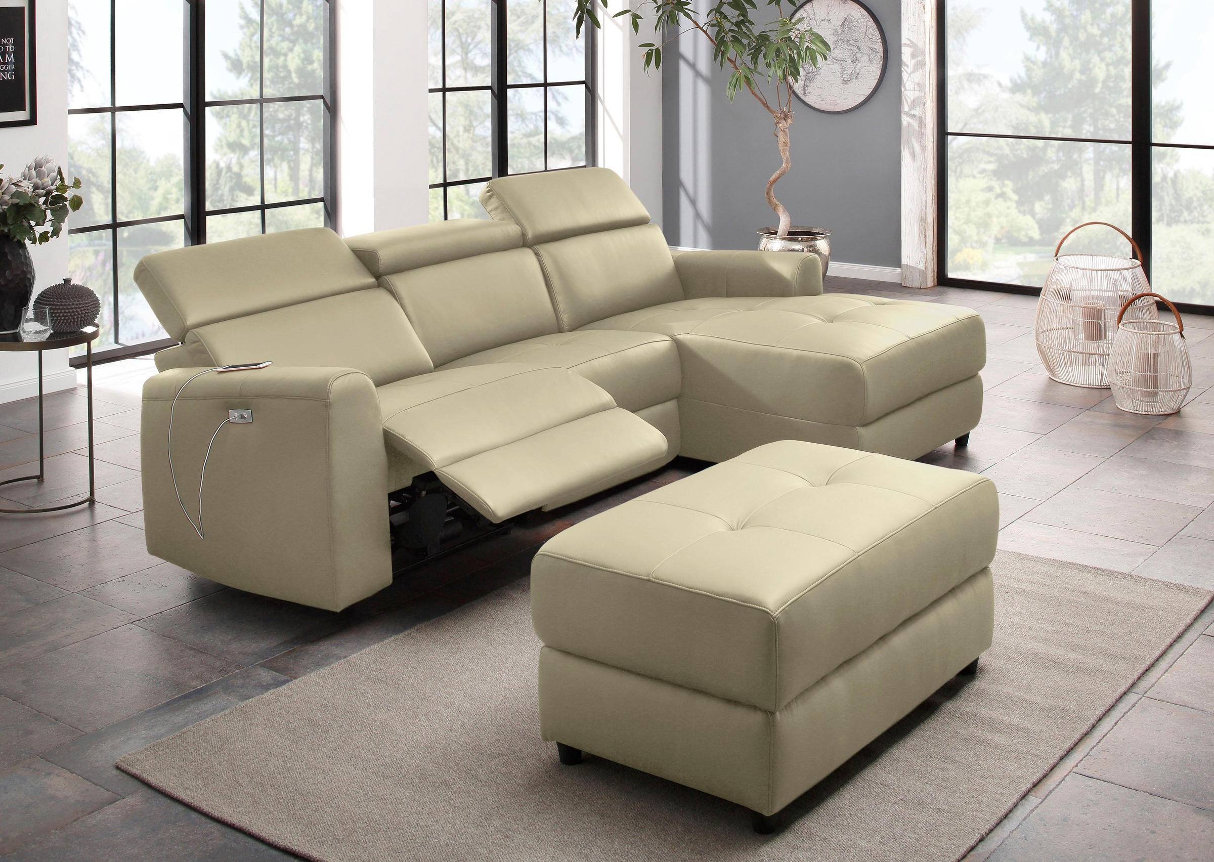 Home affaire Ecksofa »Sentrano, L-Form,«, 275 cm, man. o. elektr. Relaxfunktion und USB/Kopfverstellung
