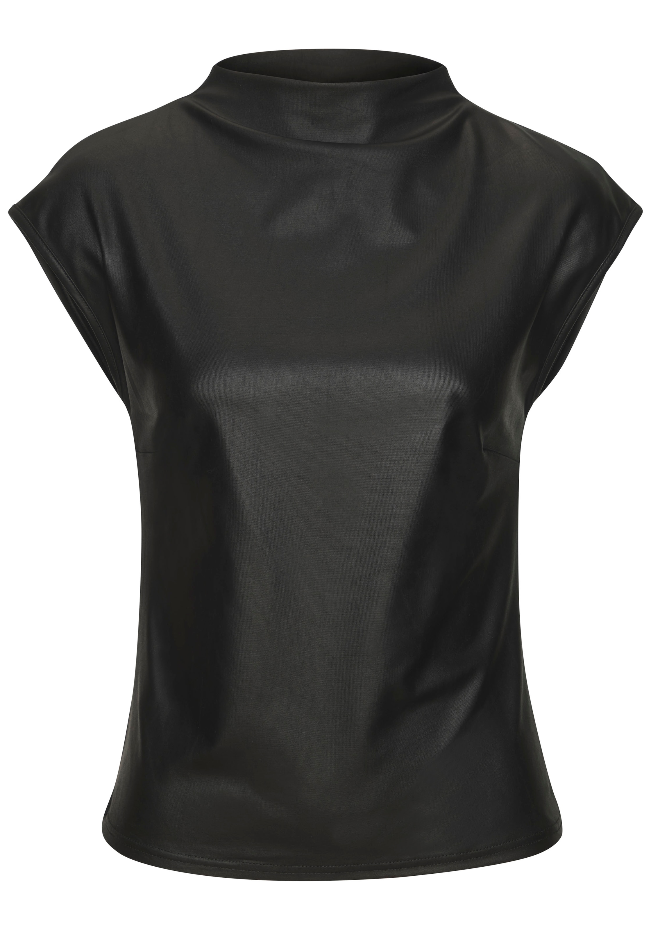 LASCANA Rundhalsshirt, aus Lederimitat, Partytop günstig online kaufen