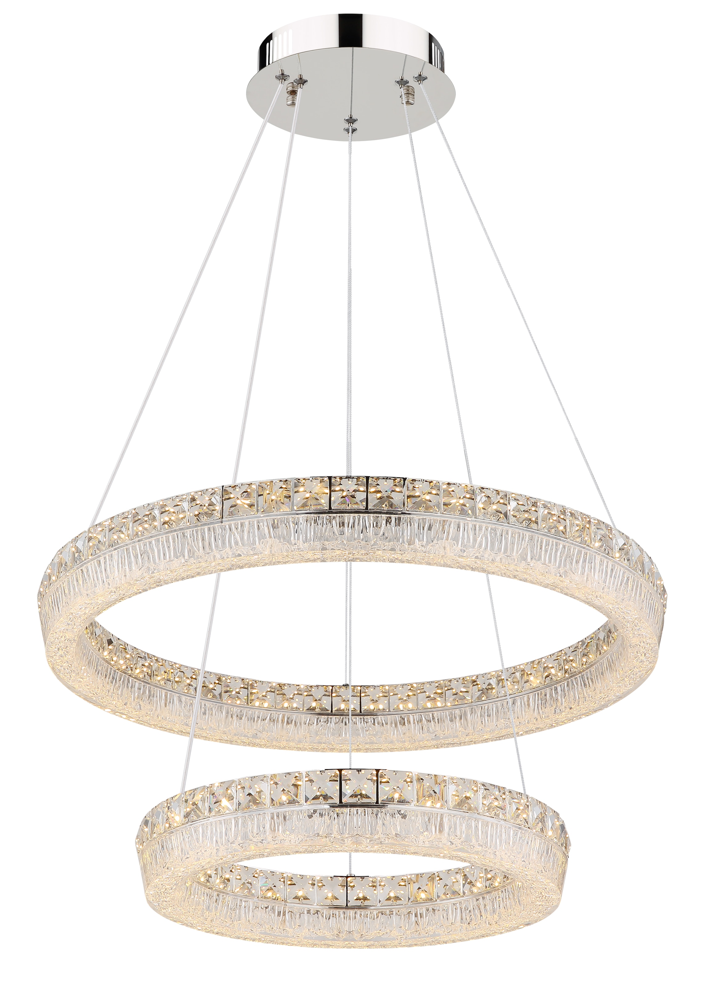 GLOBO LIGHTING Hängeleuchte »LAUREL« LED-Modul 1 Stk. Verchromte Hängeleuchte mit Acryl und Glaskristallen, dimmbar, LED 24W