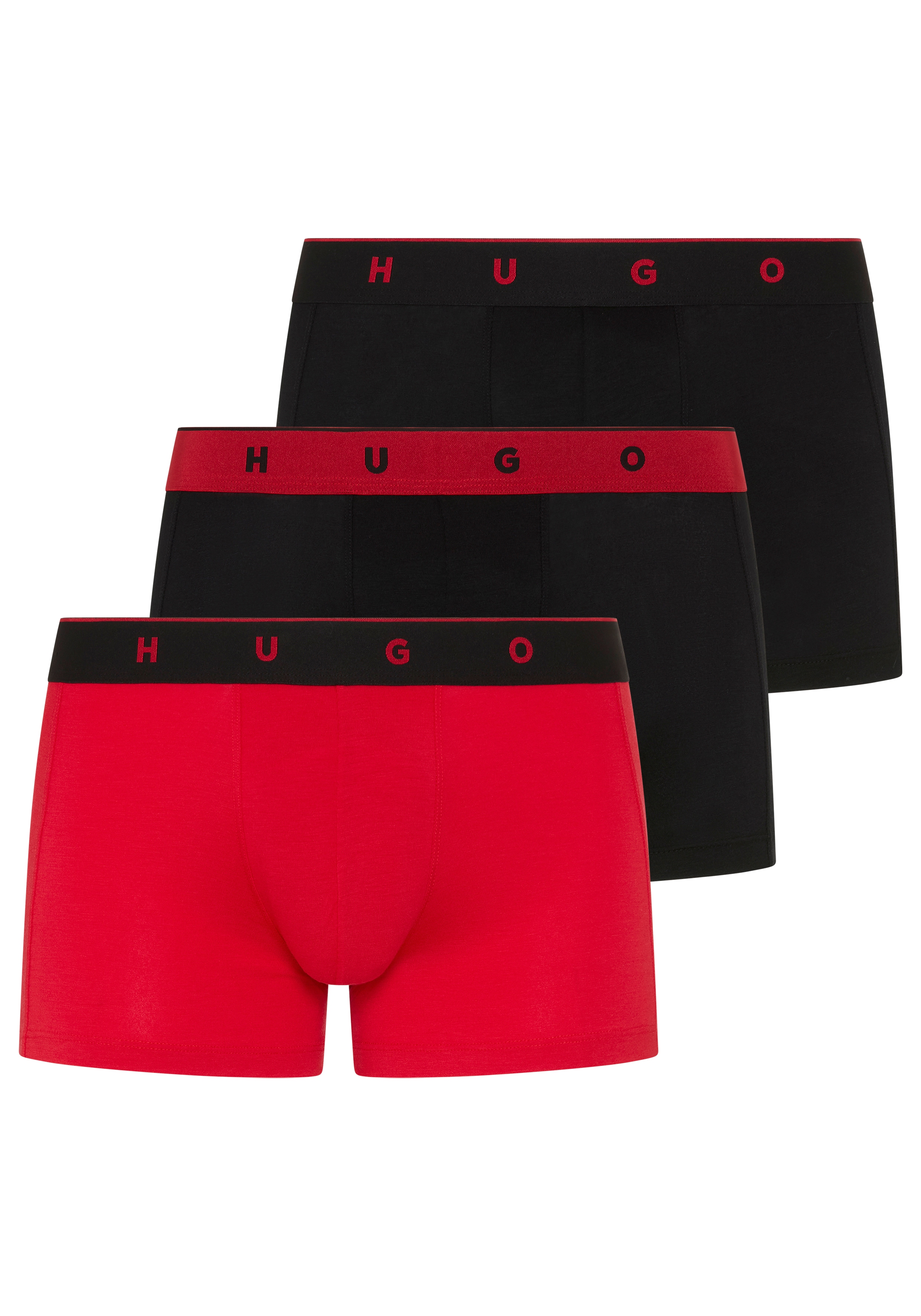 HUGO Underwear Trunk "TRIPLET TITAN" 3 Stk. aus Jacquard mit außenliegendem Bund