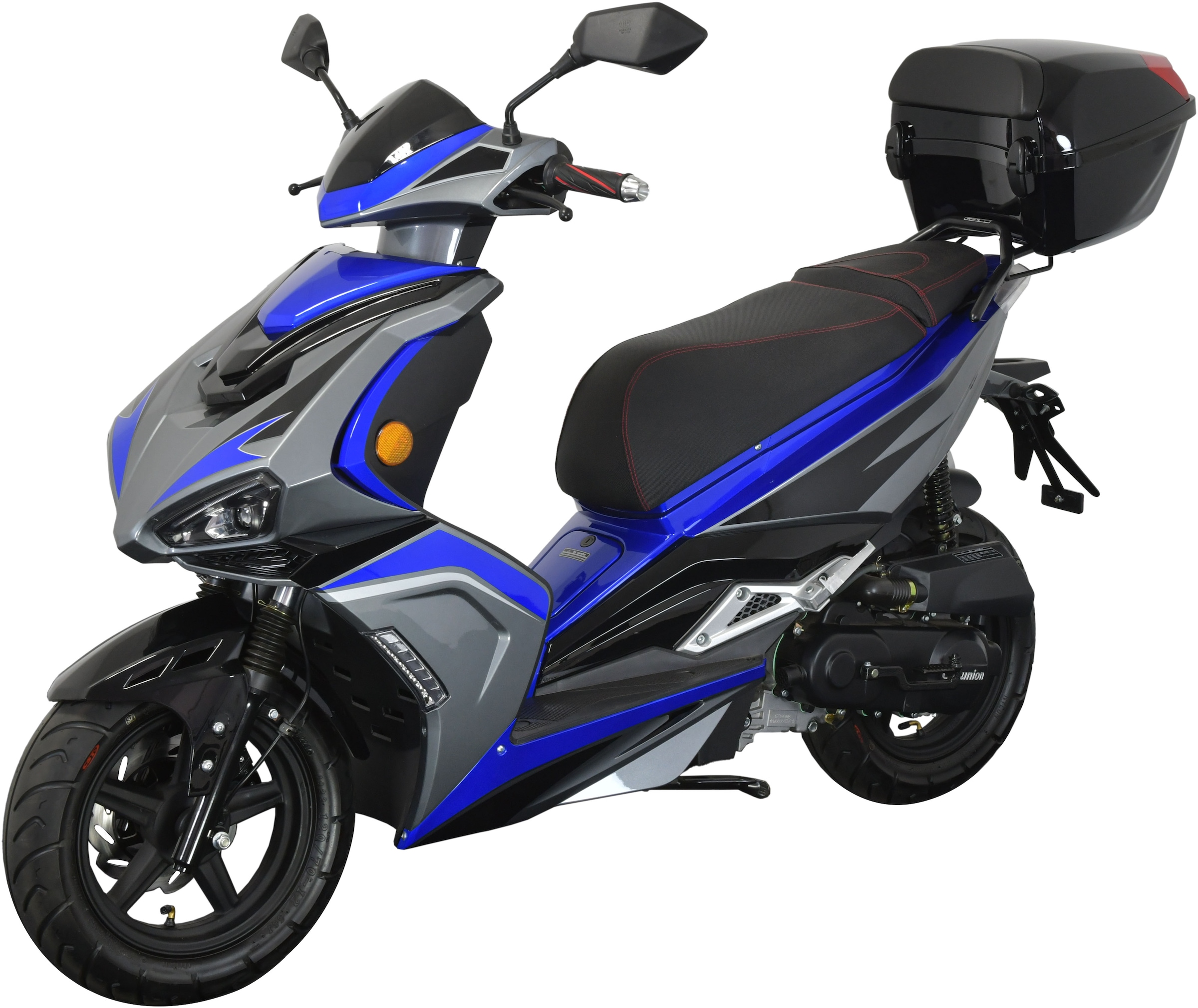 GT UNION Motorroller »Striker 25«, 49,5 cm³, 25 km/h, Euro 5, 2,7 PS, (Set, mit Topcase), Luftgekühlter Motor