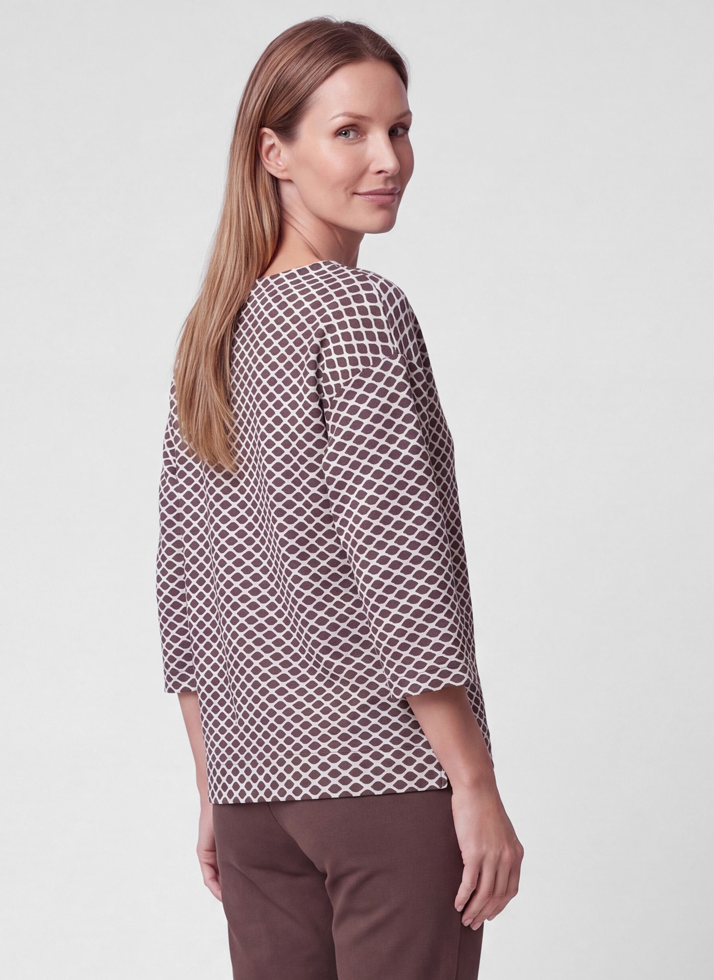 Rabe 3/4-Arm-Shirt mit Allover-Muster und Viskose/Stretch