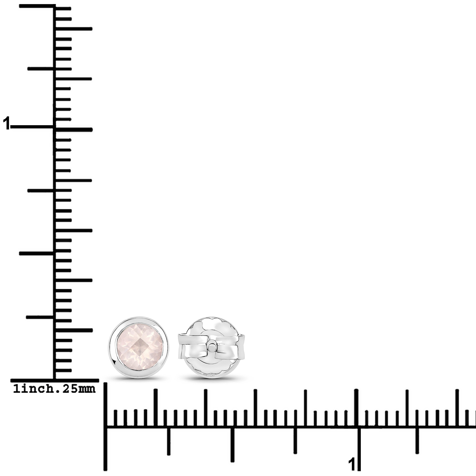 Vira Jewels Paar Ohrstecker »925-Sterling Silber rhodiniert glänzend Rosenquartz rosa rund«