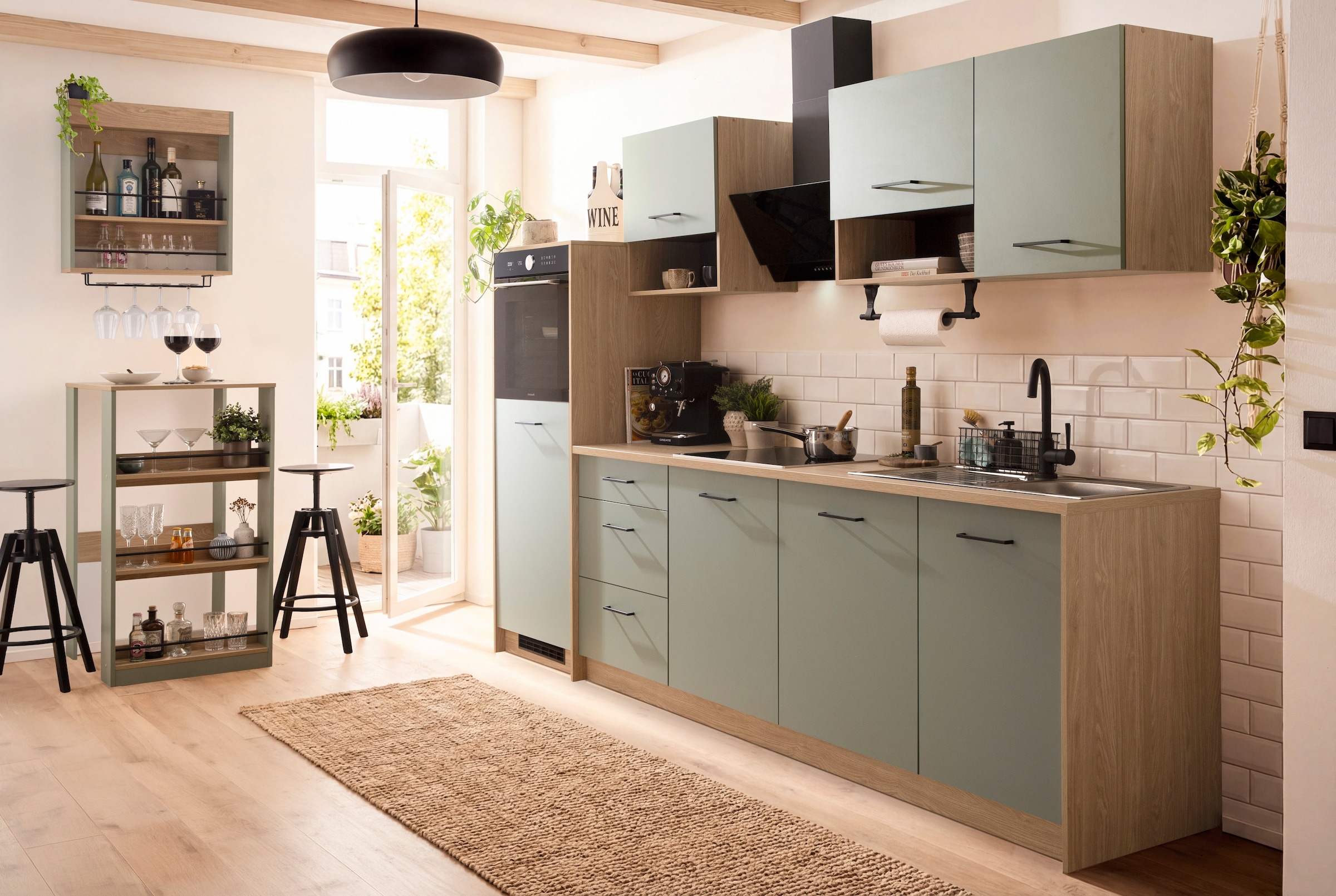 KOCHSTATION Küchenregal »KS-Kolari« Weinglashalter am Regalboden: Platz für 4 bis 5 Weingläser