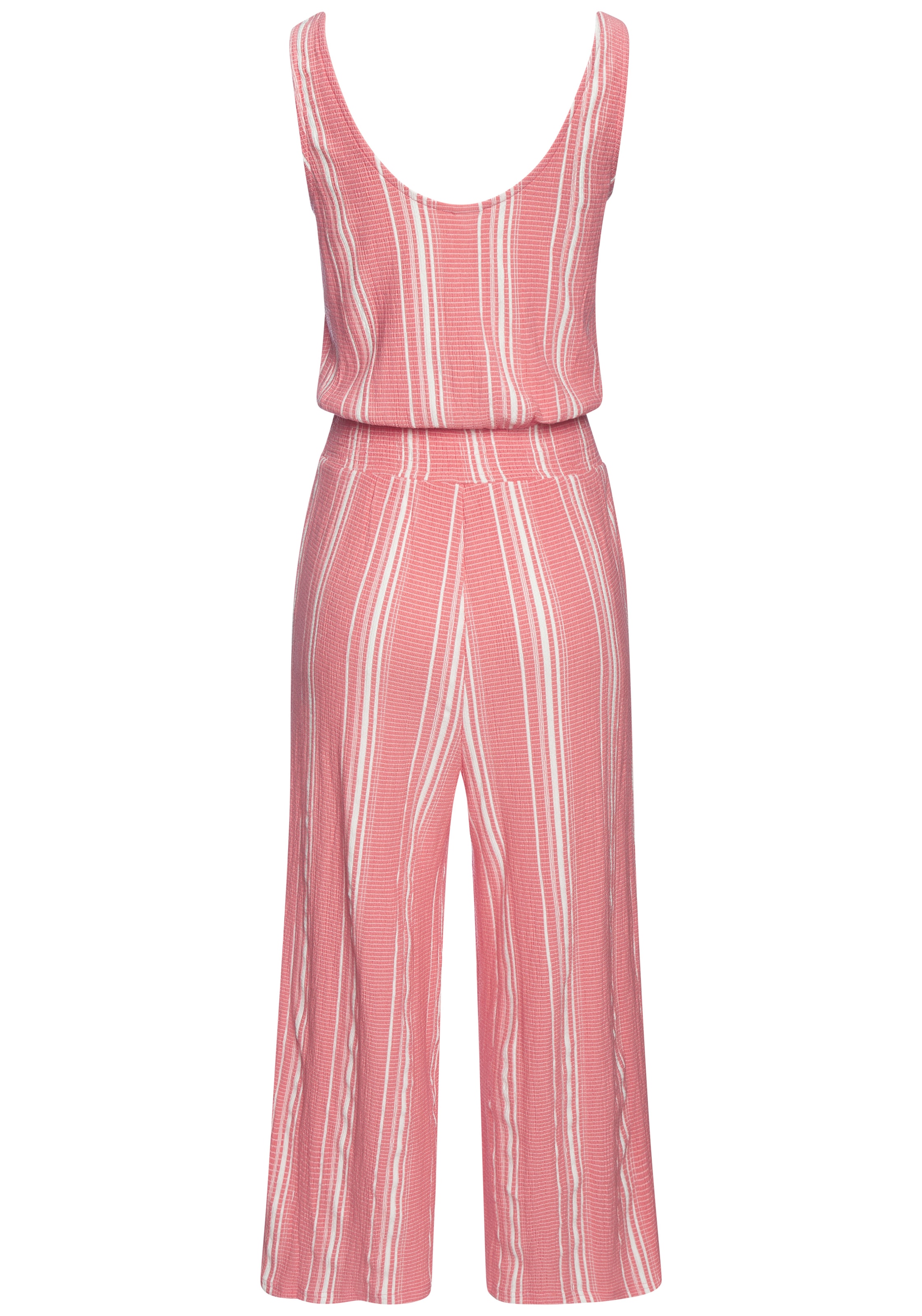 LASCANA Culotte-Overall aus strukturierter Ware, sommerlicher Jumpsuit mit Streifen