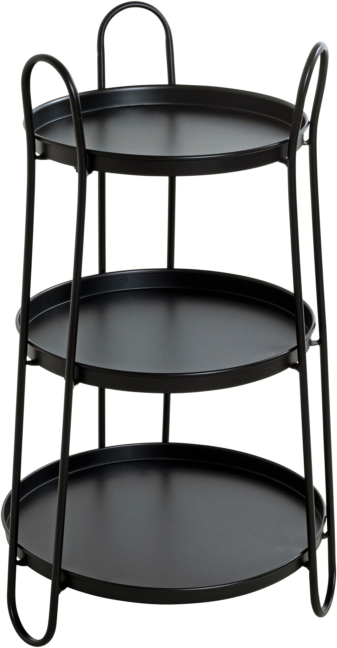 HAKU Beistelltisch "Sofatisch, Wohnzimmertisch" 1 Stk. tlg. rund - aus Metall Schwarz - Ø/H 43/72 cm