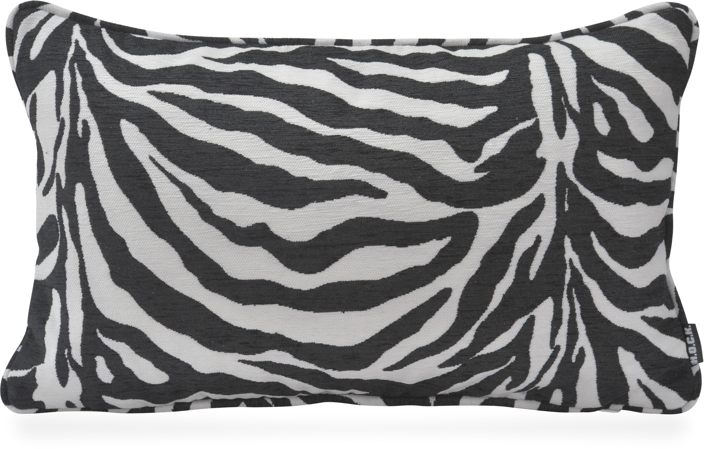 Dekokissen H.O.C.K., B:30cm H:10cm L:50cm, schwarz-weiß, Polyester, Dekokissen_Sitzkissen_Kissenhüllen, "H.O.C.K. Zari"