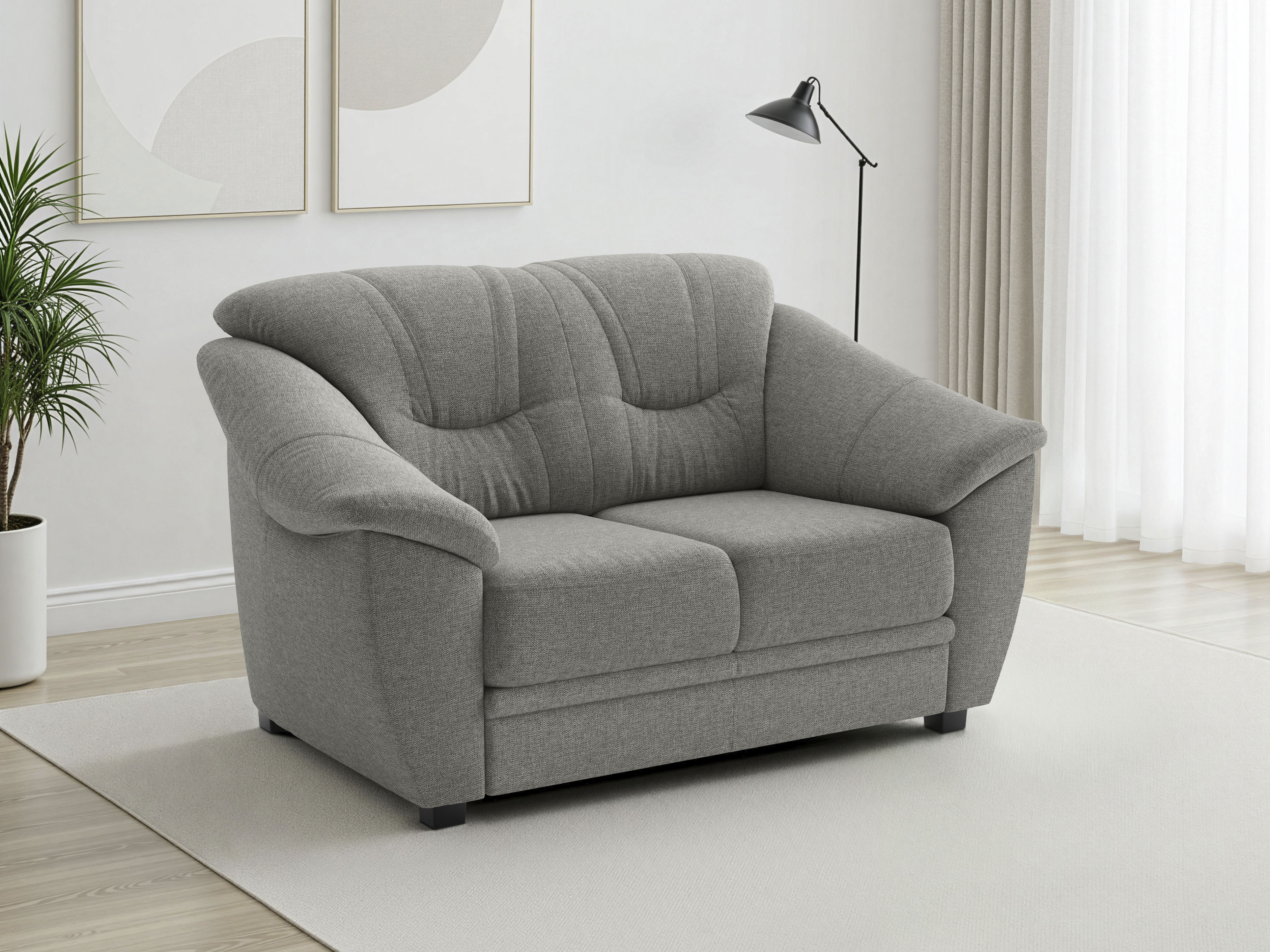 sit&more 2-Sitzer "Savona B: 148cm, Komfort Sitz, große Stoff + Lederauswahl" mit Federkern