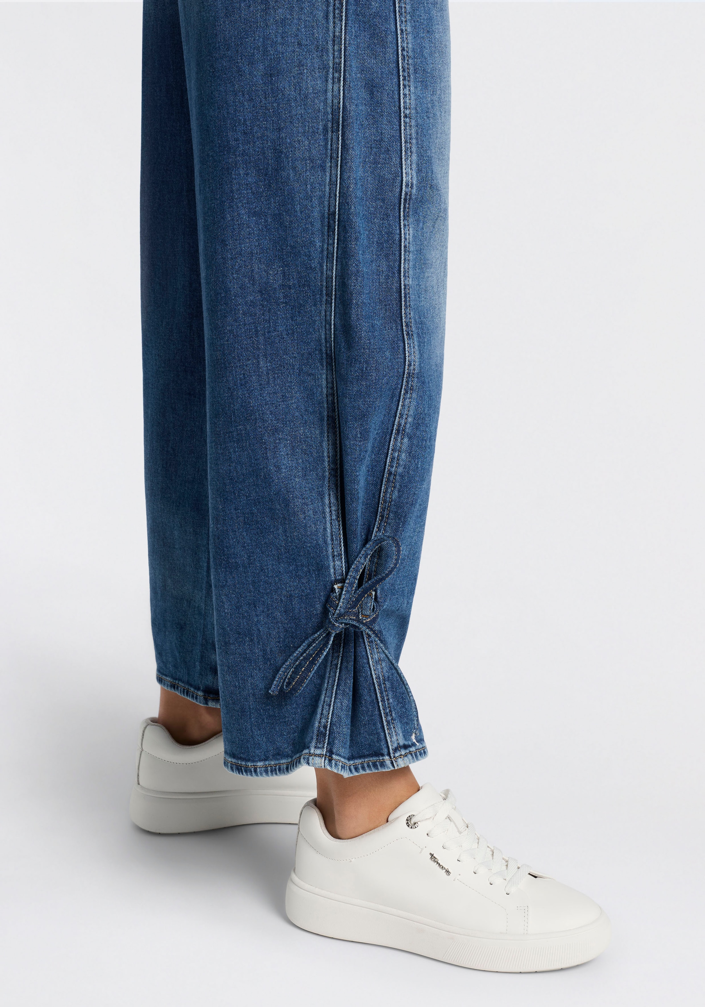 Herrlicher Loose-fit-Jeans »Marlow Bow Denim Stretch« mit Bindeband am Beinabschluss