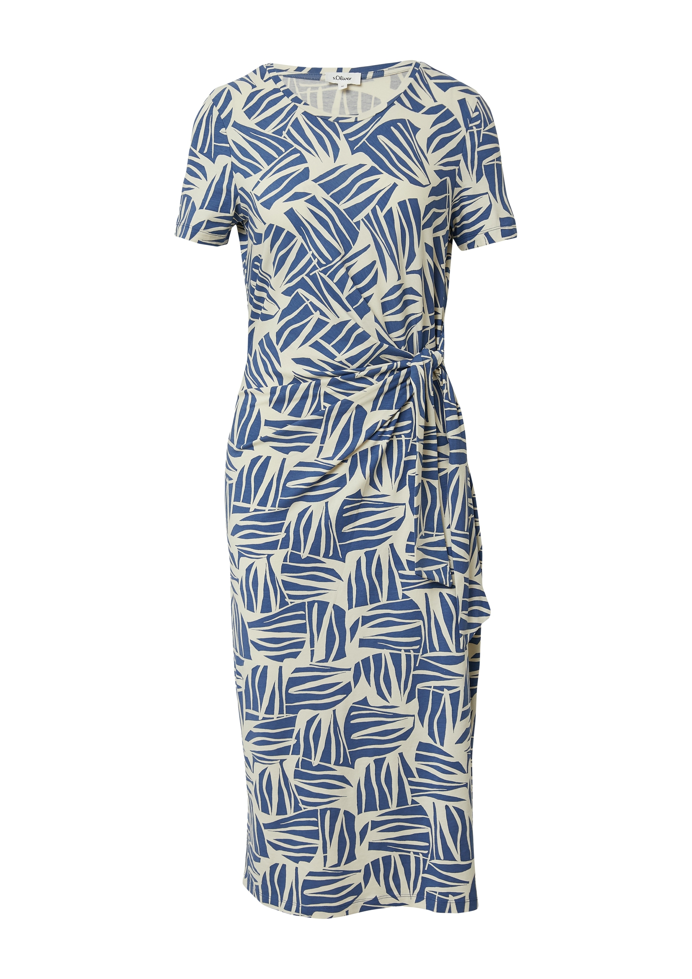 s.Oliver Jerseykleid, Sommerkleid mit Knoten-Detail