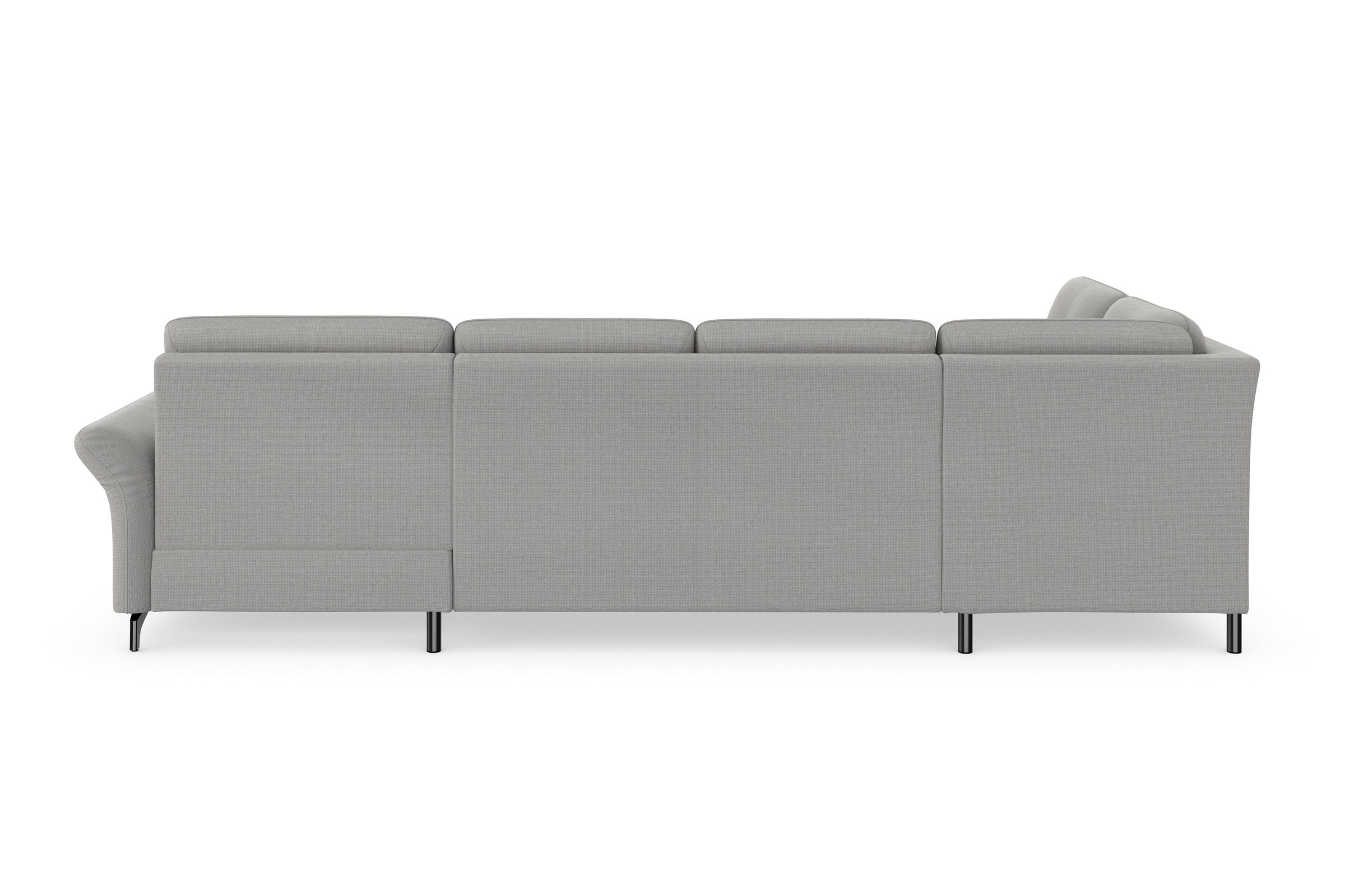 Wohnlandschaft HOME AFFAIRE "Calando U-Form", silber, B:326cm H:91cm T:188cm, 90% Polyester 10% Polyamid, Sofas, Wohnlandschaft, wahlweise mit Bettfunktion, Bettkasten und Armteilfunktion 5