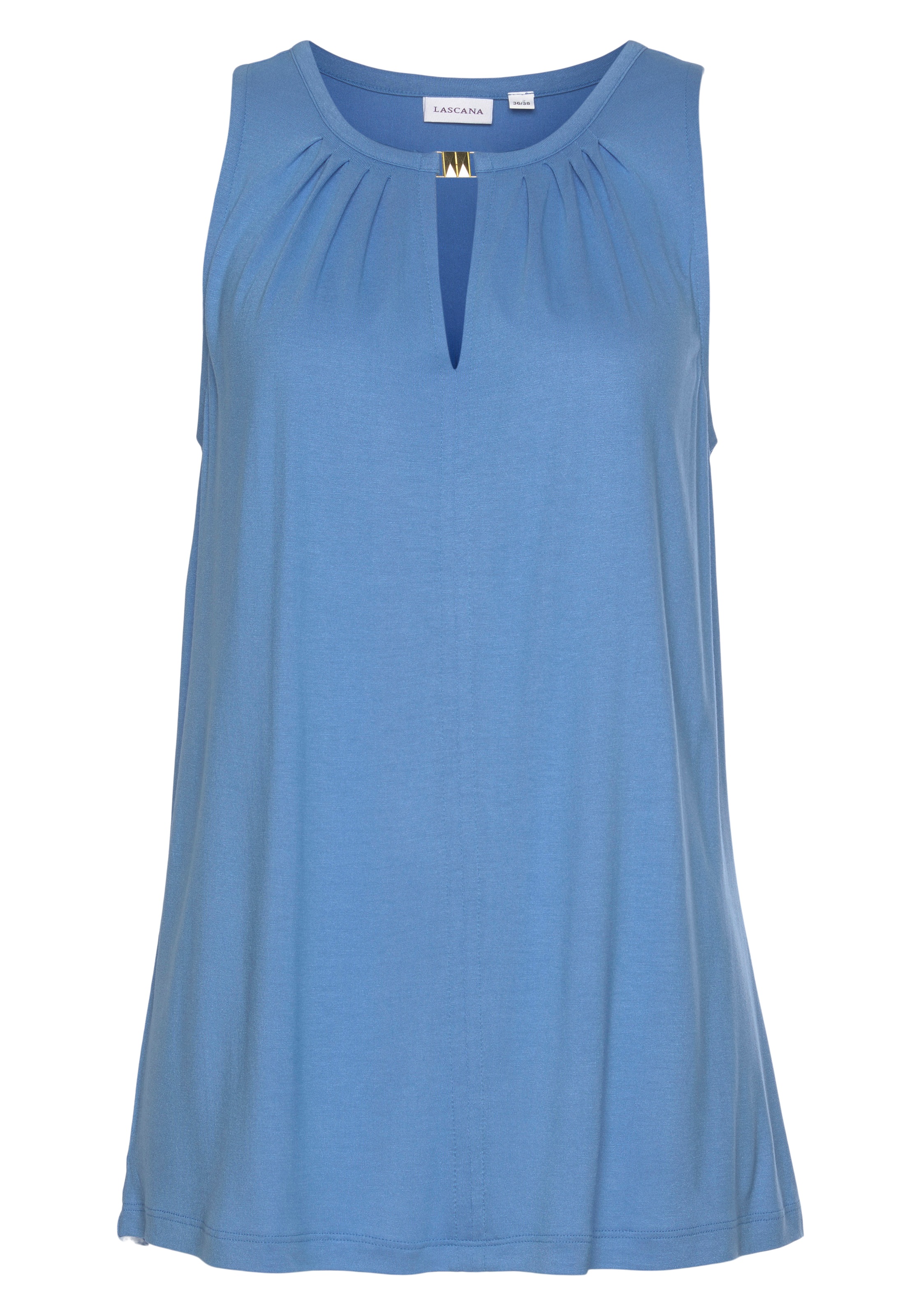 LASCANA Tanktop, mit Zieraccessoire, lässiges Jerseytop, casual günstig online kaufen