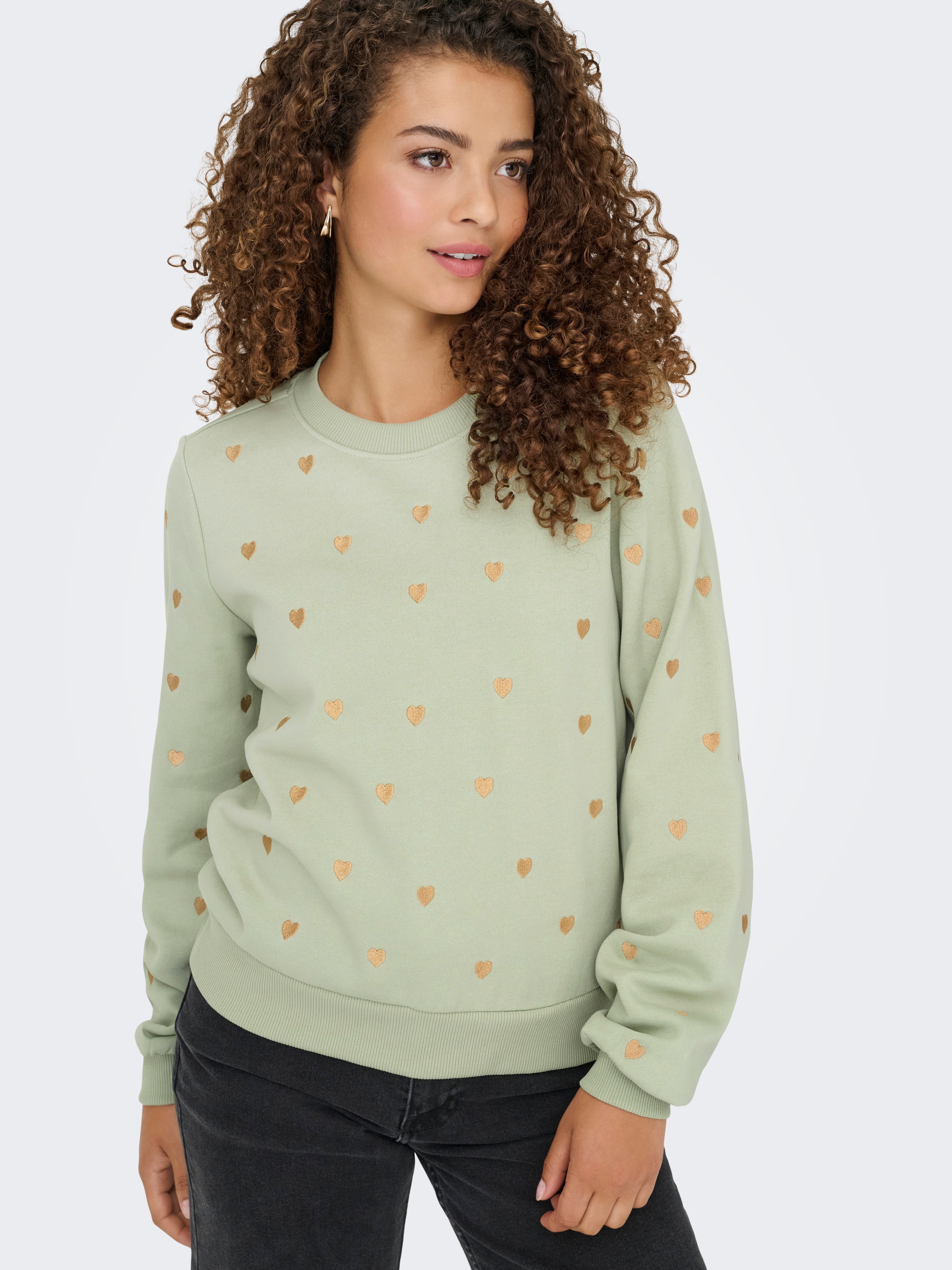 Thumbnail - ONLY Sweatshirt "ONLATIKA L/S O-NECK GLITTER EMB. BOX SWT"