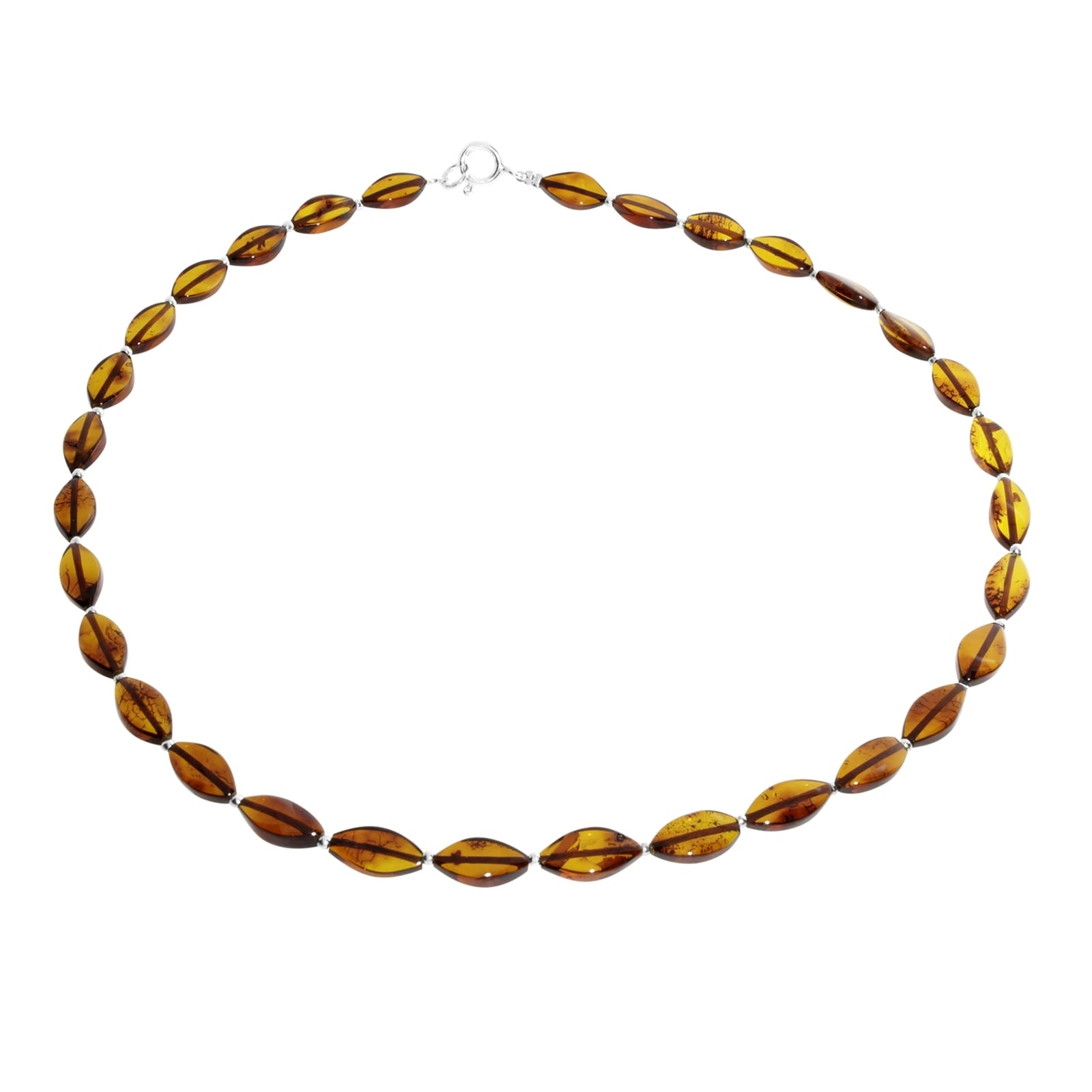 Kette ohne Anhänger OSTSEE-SCHMUCK "- Tasja - Bernstein -" Gr. 50, braun (bernsteinfarben, braun), Halsketten, Damen, 50, Bernstein 4